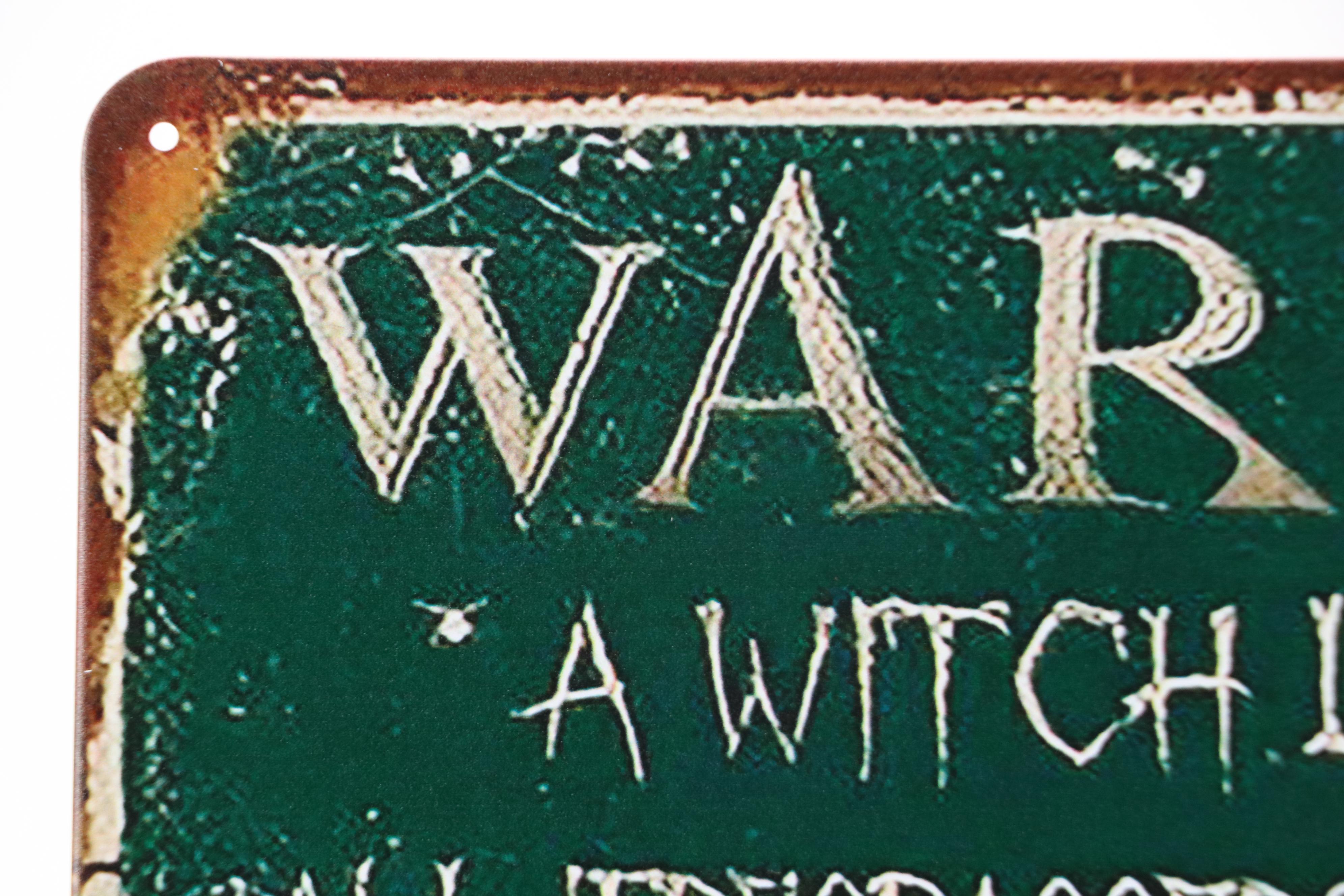 Novelty Halloween Giclée "Warning: A Witch Lives Here...," 21st Century