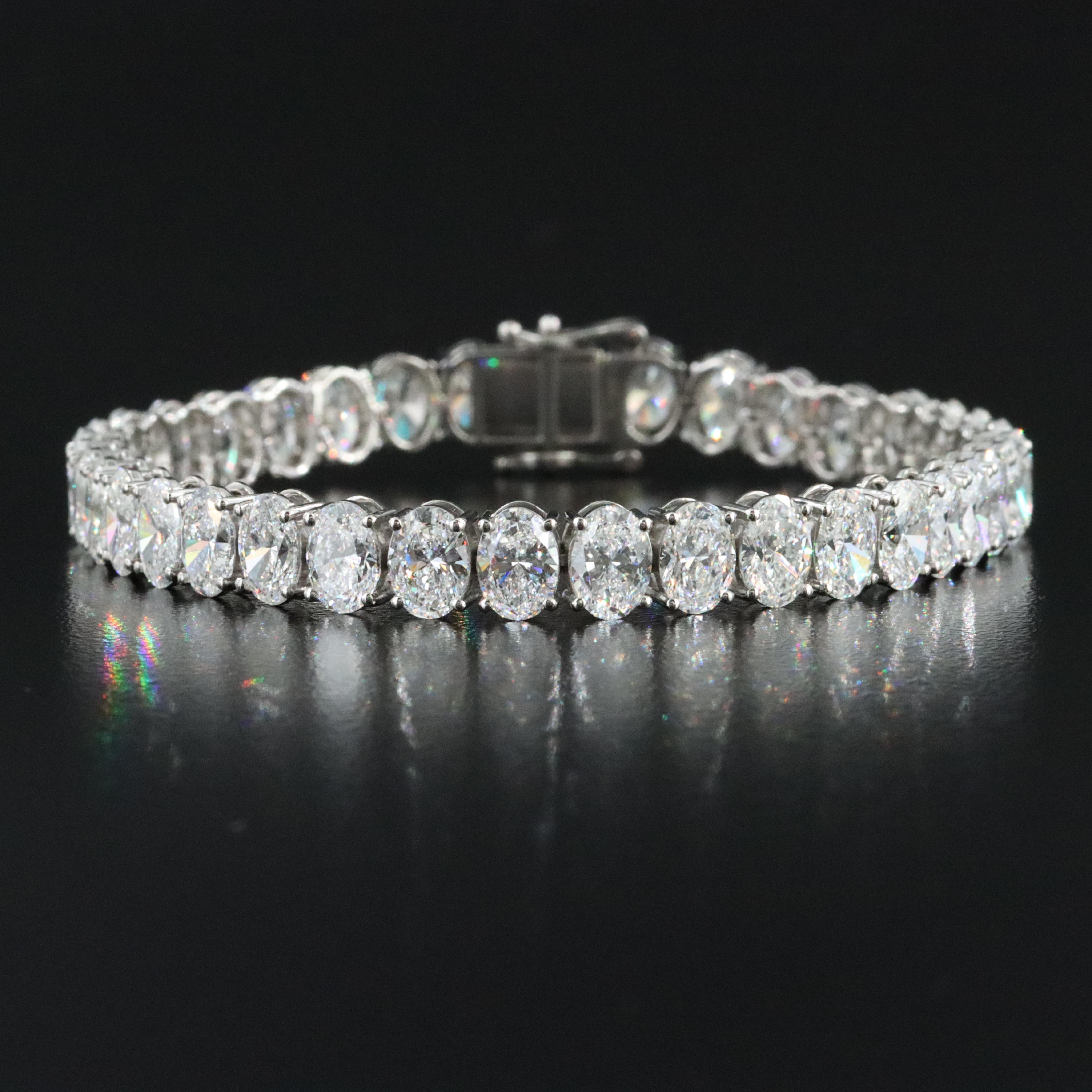 Platinum 22.29 CTW Lab Grown Diamond Line Bracelet