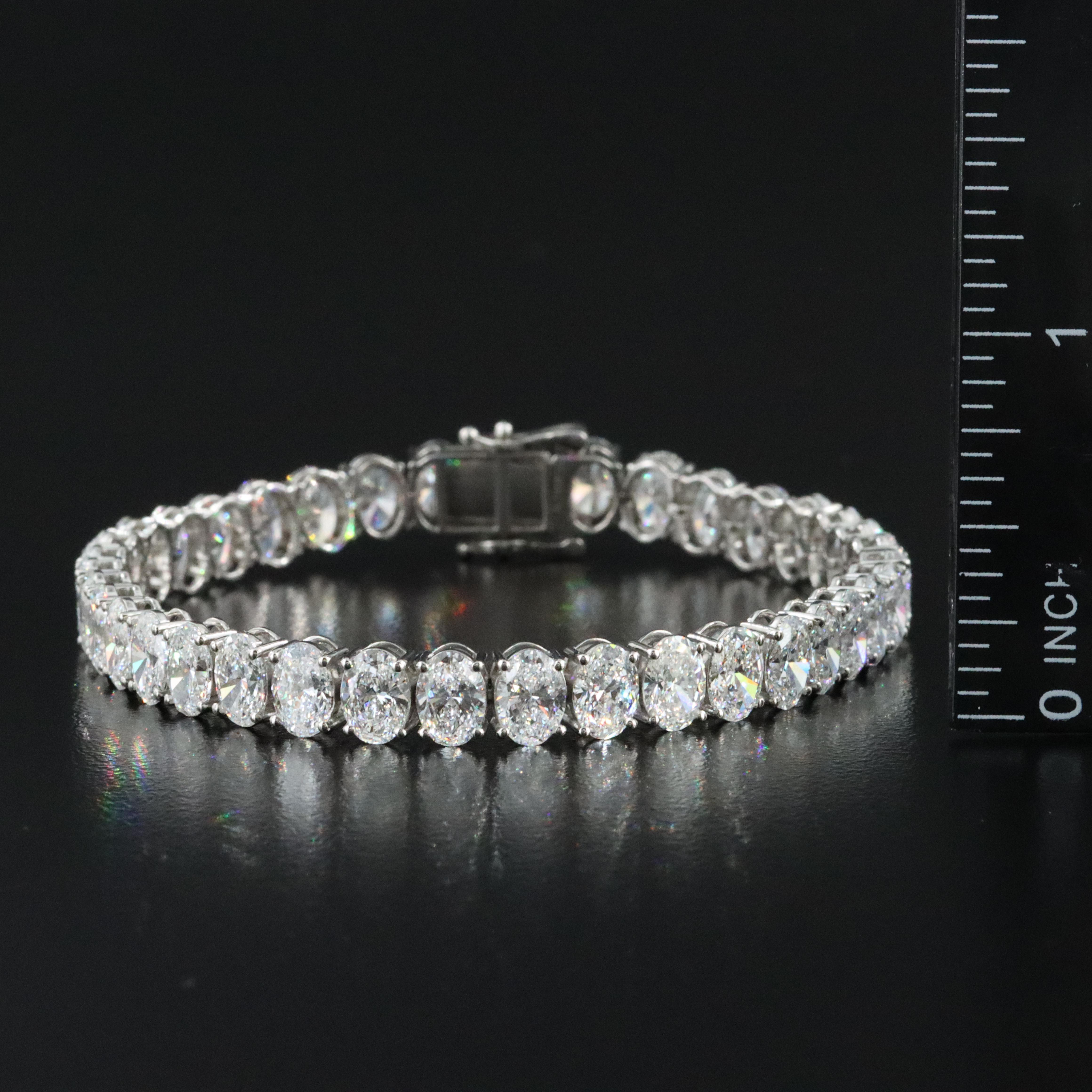 Platinum 22.29 CTW Lab Grown Diamond Line Bracelet