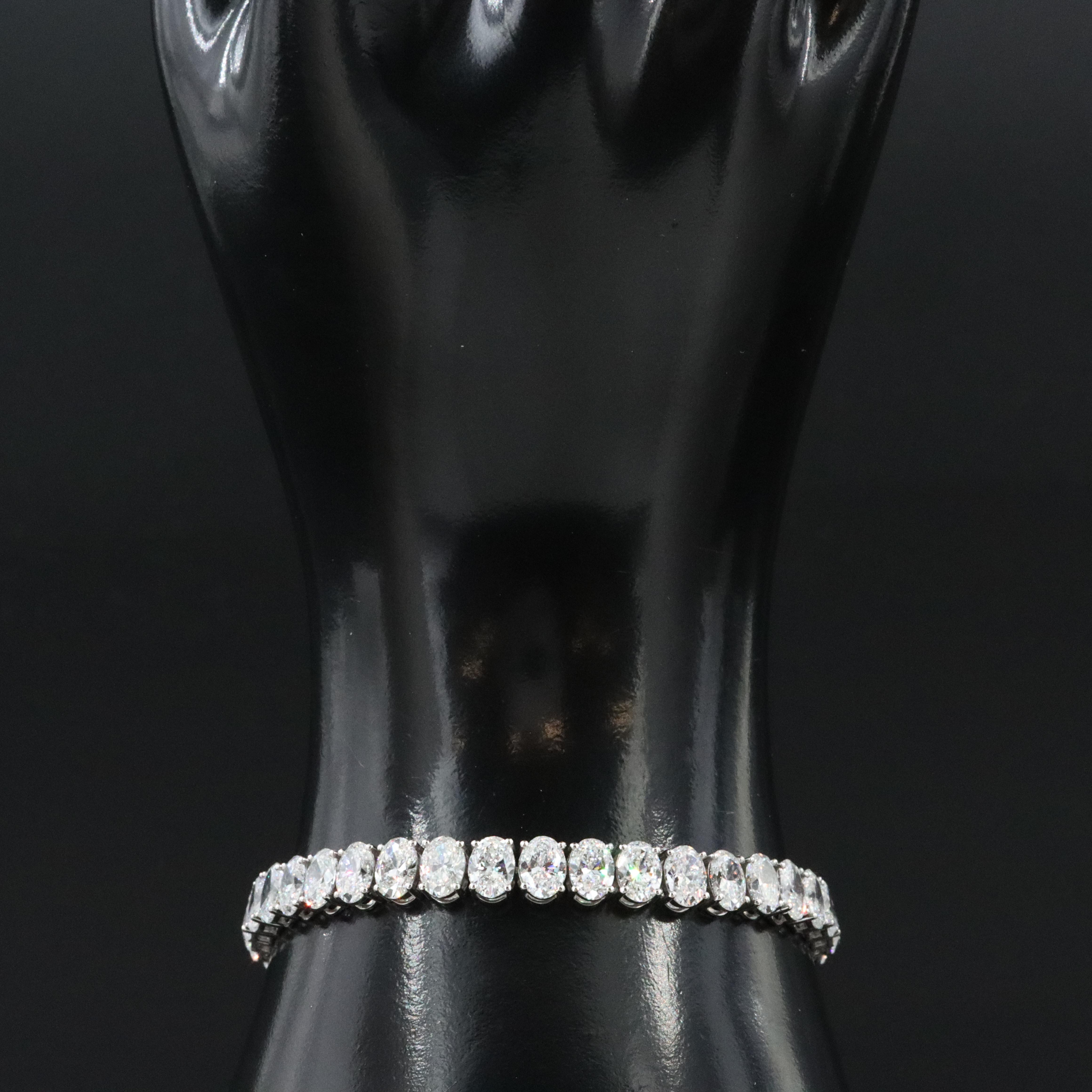 Platinum 22.29 CTW Lab Grown Diamond Line Bracelet