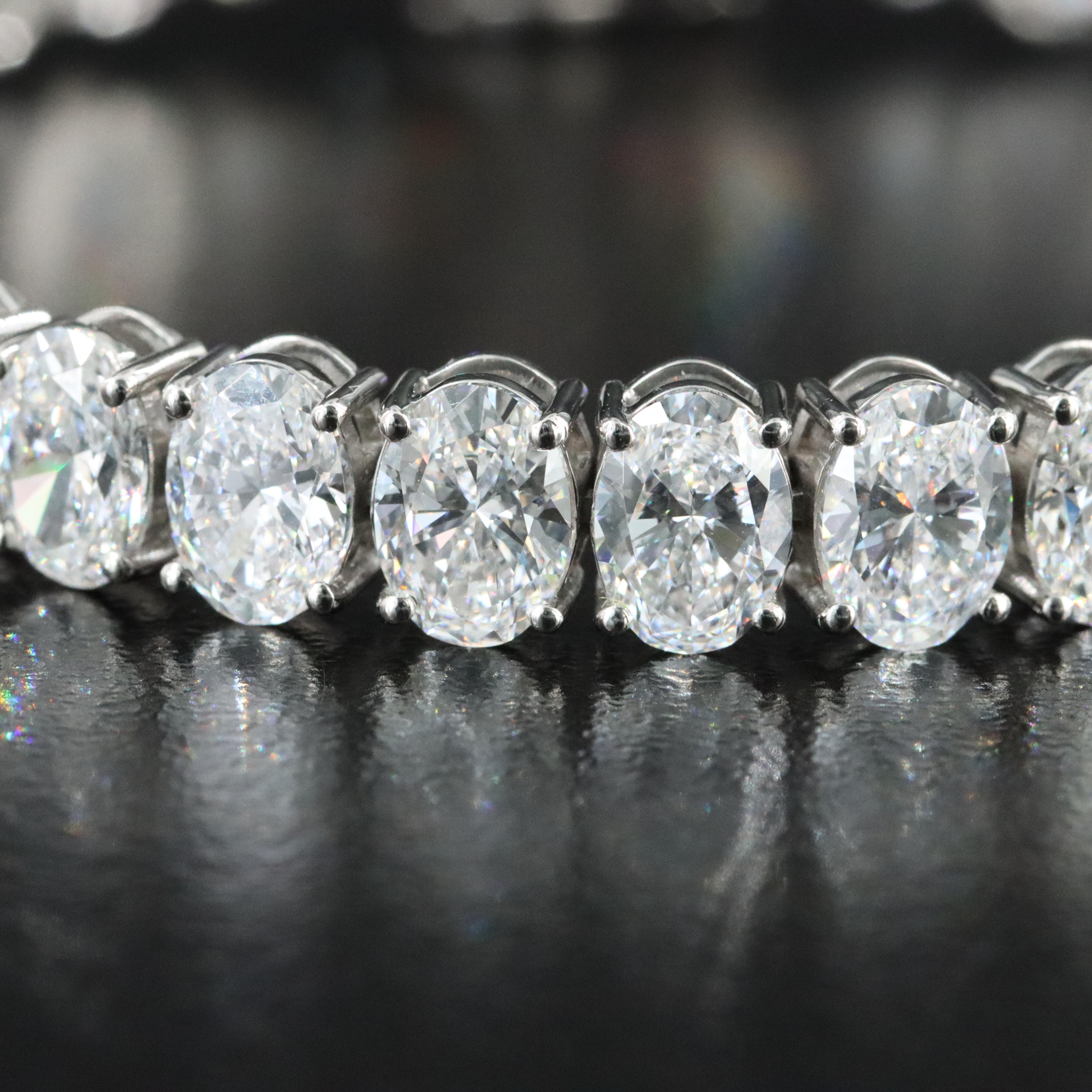 Platinum 22.29 CTW Lab Grown Diamond Line Bracelet