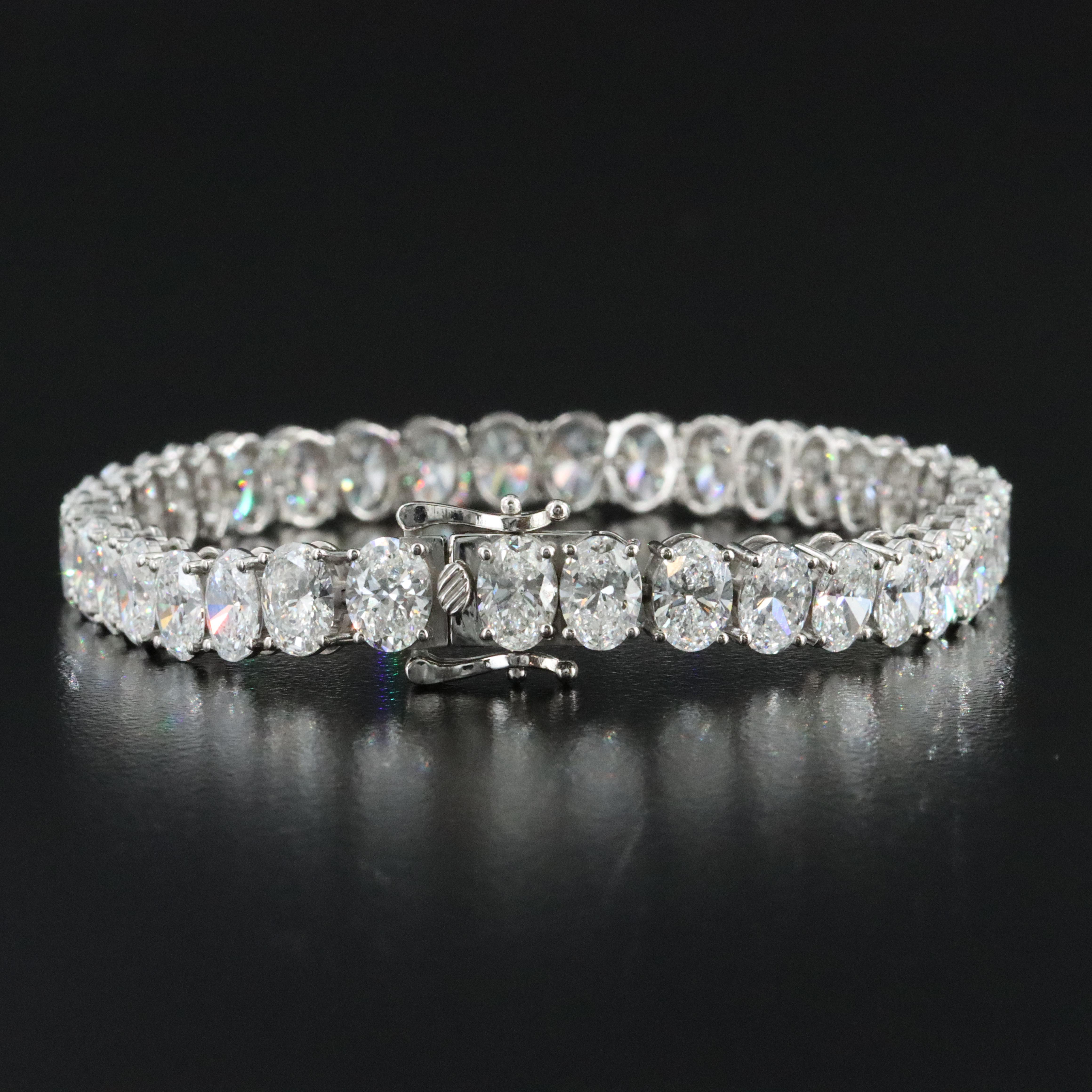 Platinum 22.29 CTW Lab Grown Diamond Line Bracelet