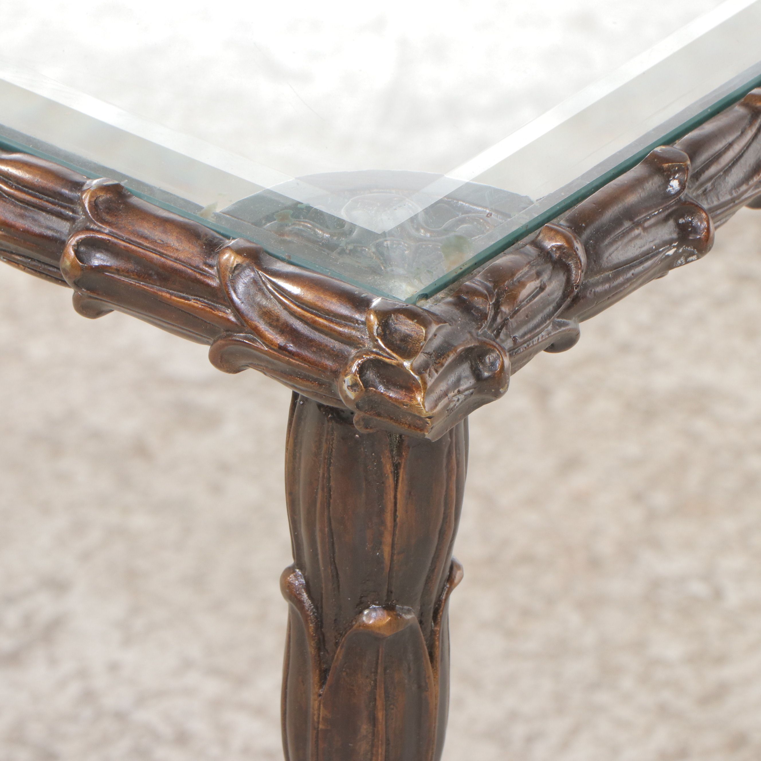 La Barge Metal Coffee Table with Glass Top
