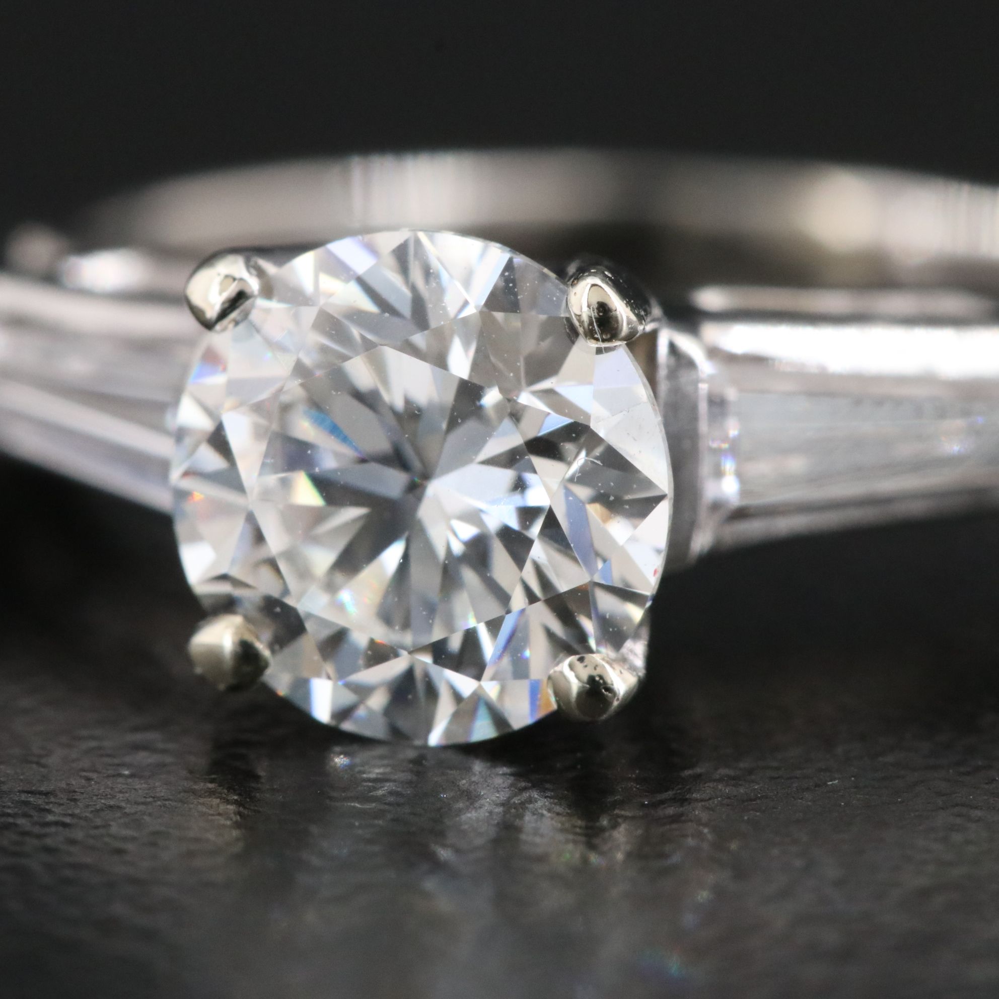 Platinum 2.16 CTW Diamond Ring with Lab Grown Center