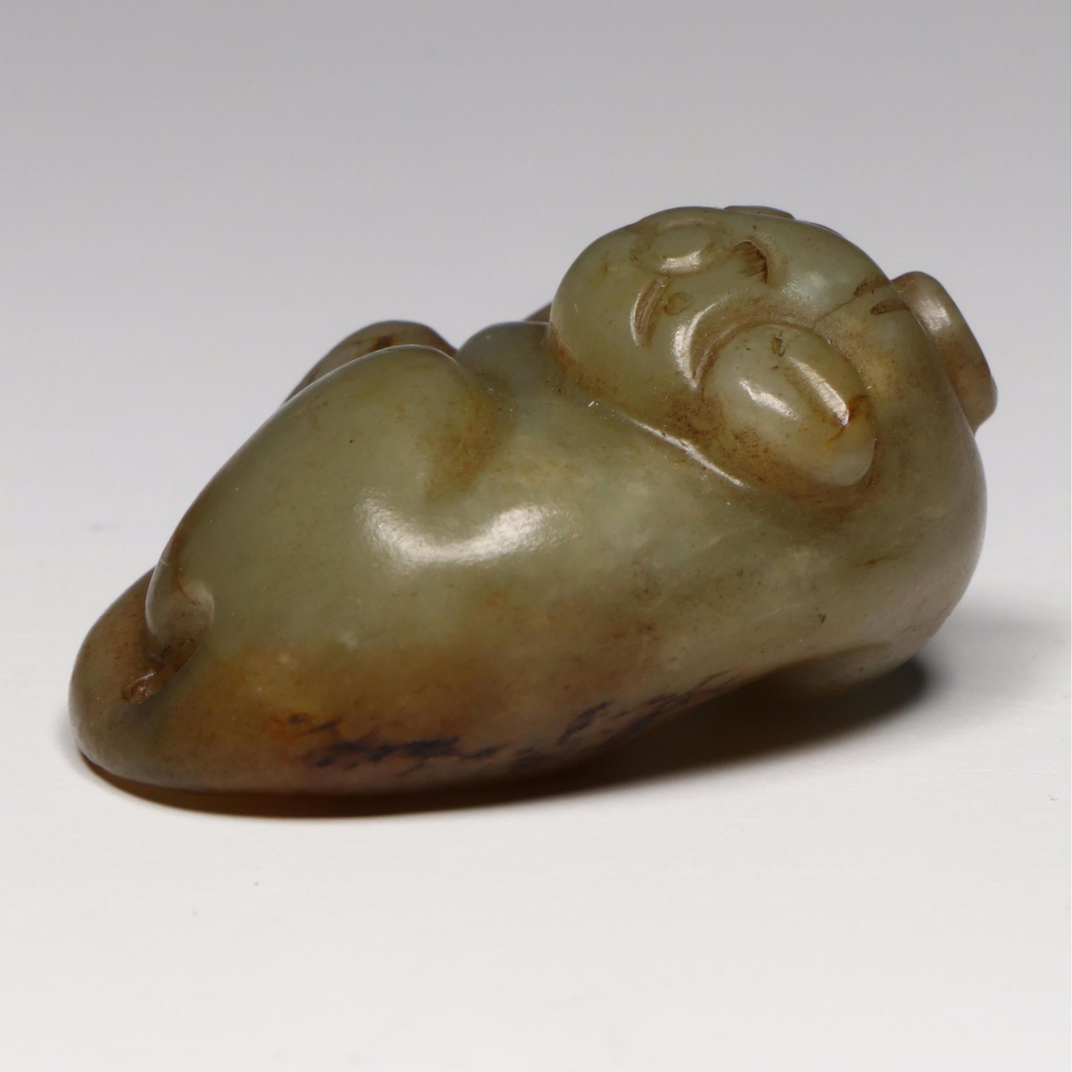 Chinese Carved Serpentine Cat