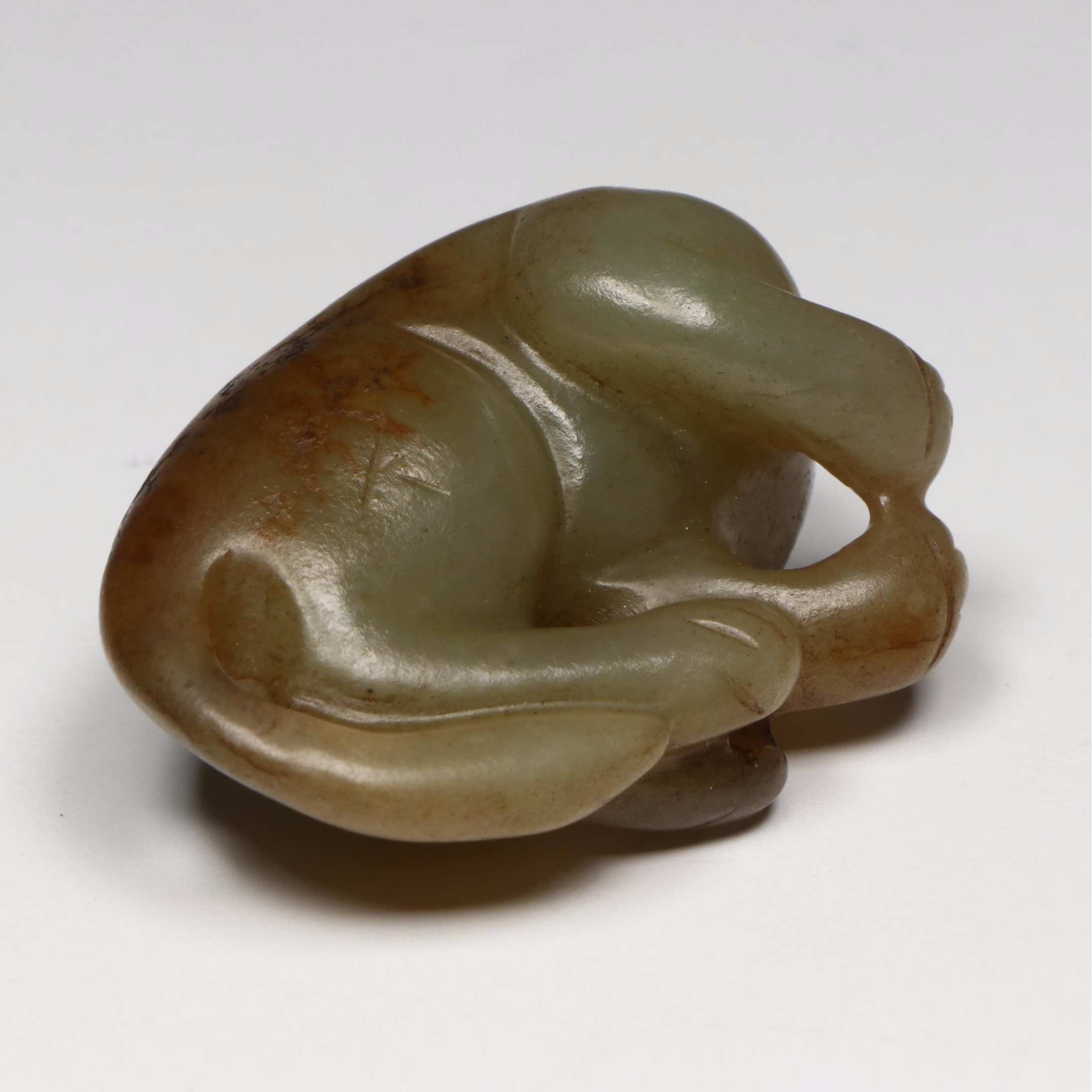 Chinese Carved Serpentine Cat