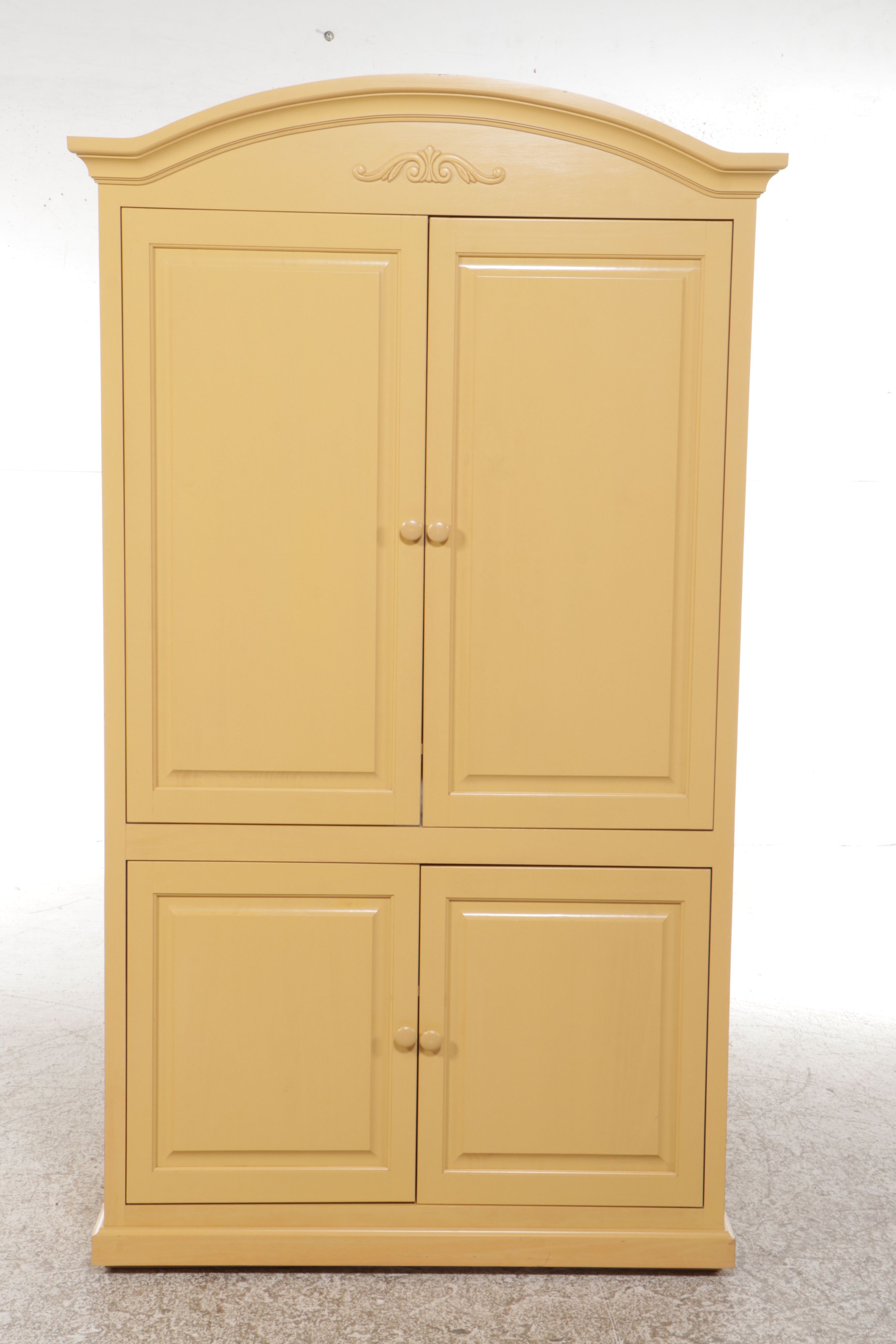 Woodcraft Furniture Painted Yellow Media Cabinet
