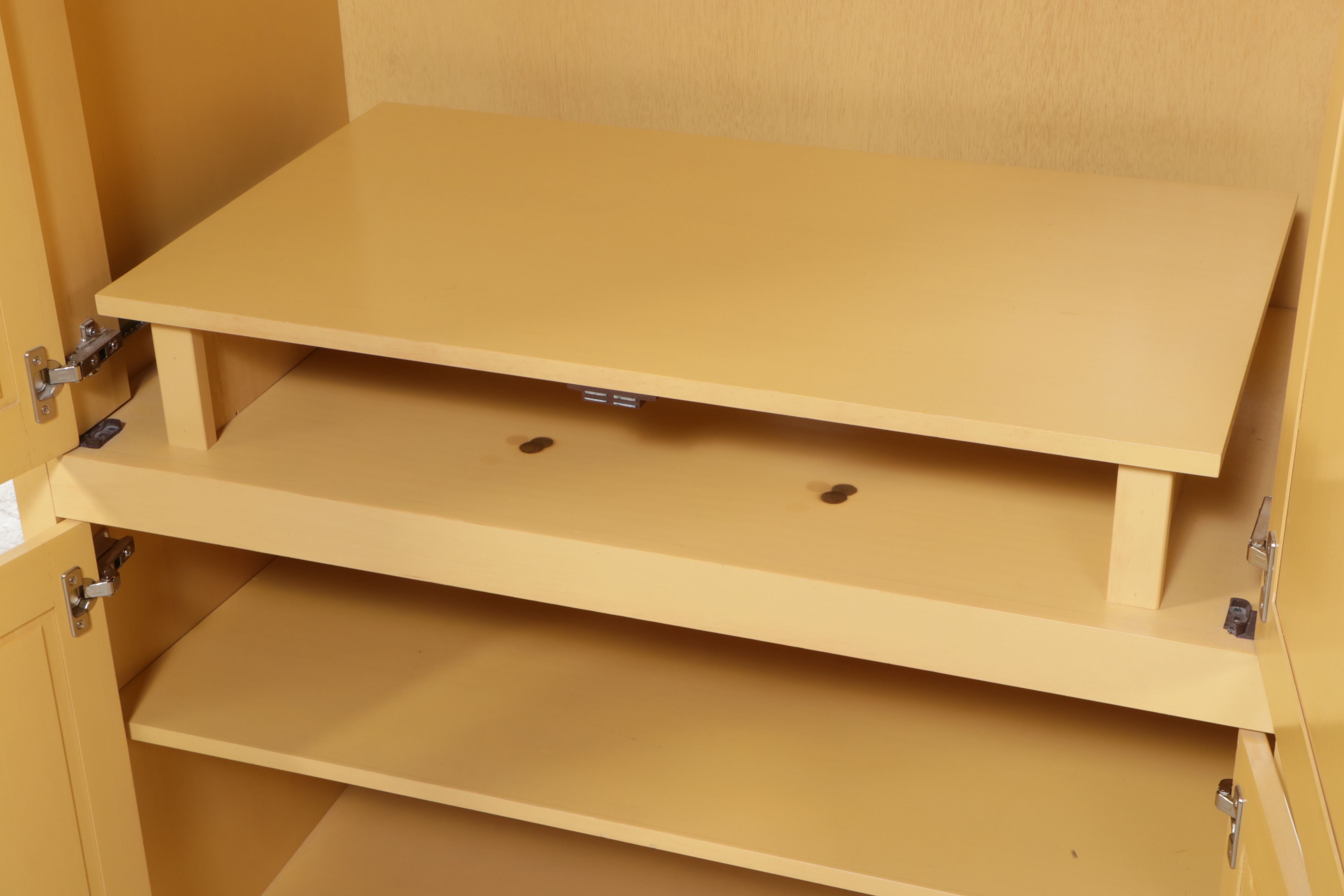 Woodcraft Furniture Painted Yellow Media Cabinet