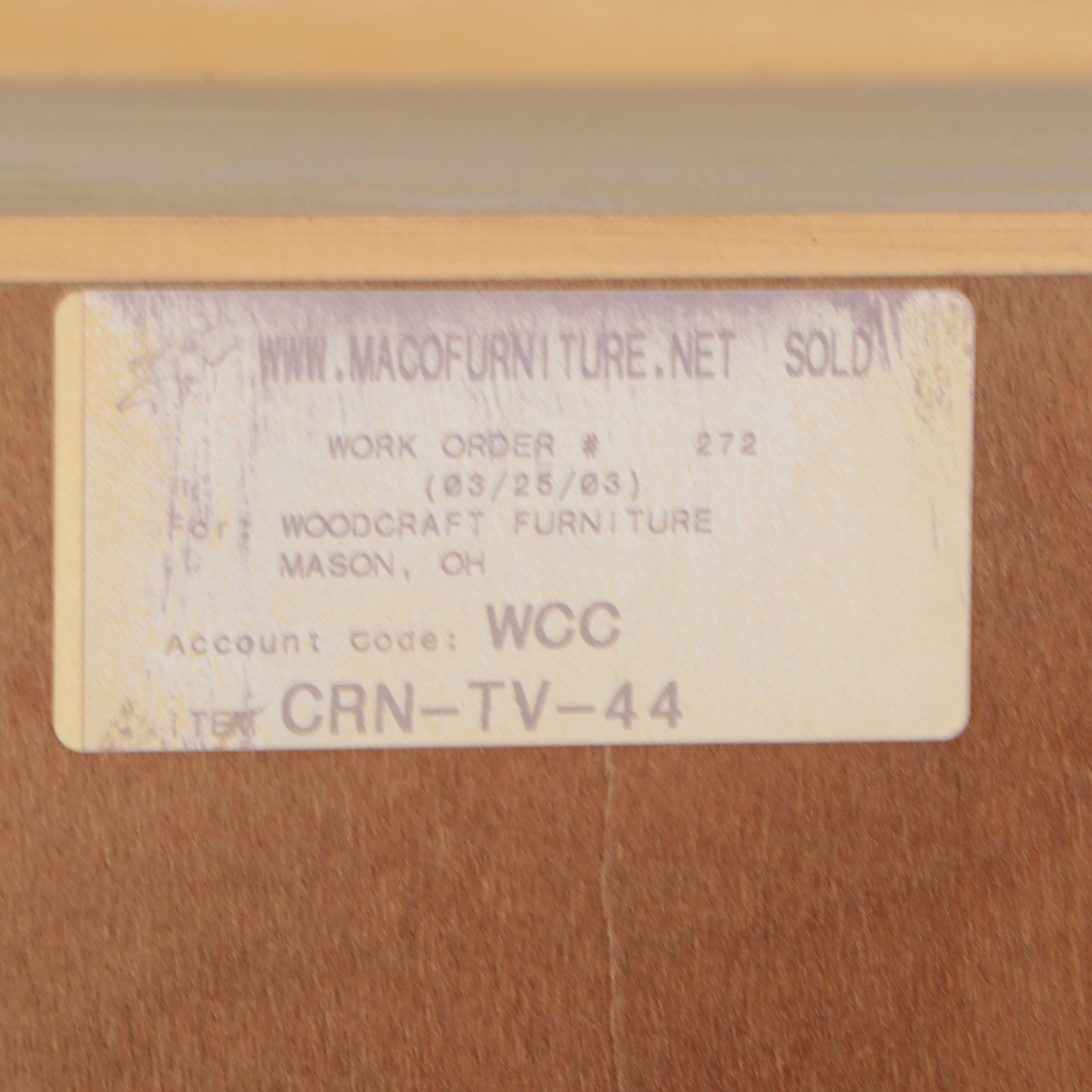 Woodcraft Furniture Painted Yellow Media Cabinet