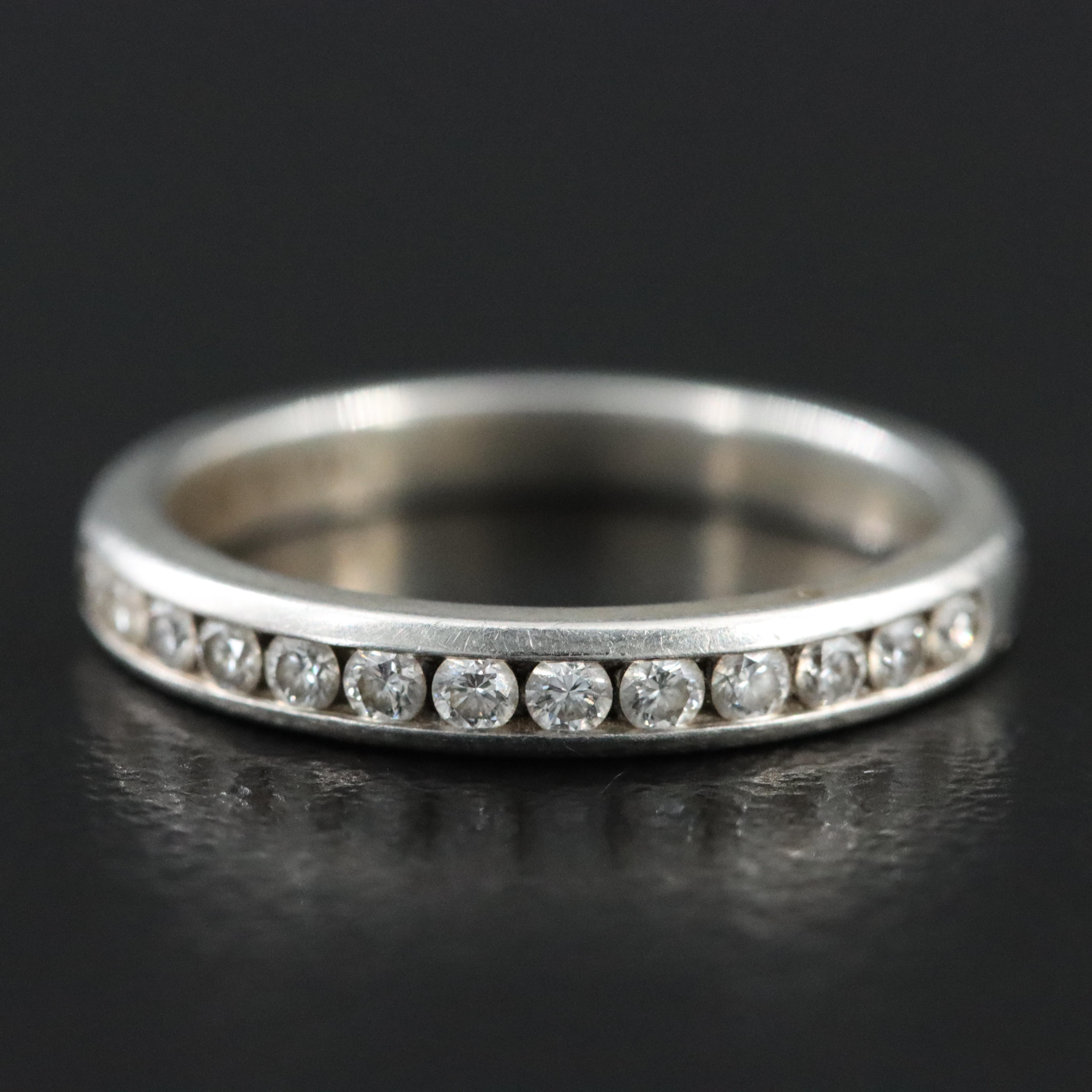 Tiffany & Co. Platinum 0.23 CTW Diamond Channel Set Half Circle Ring