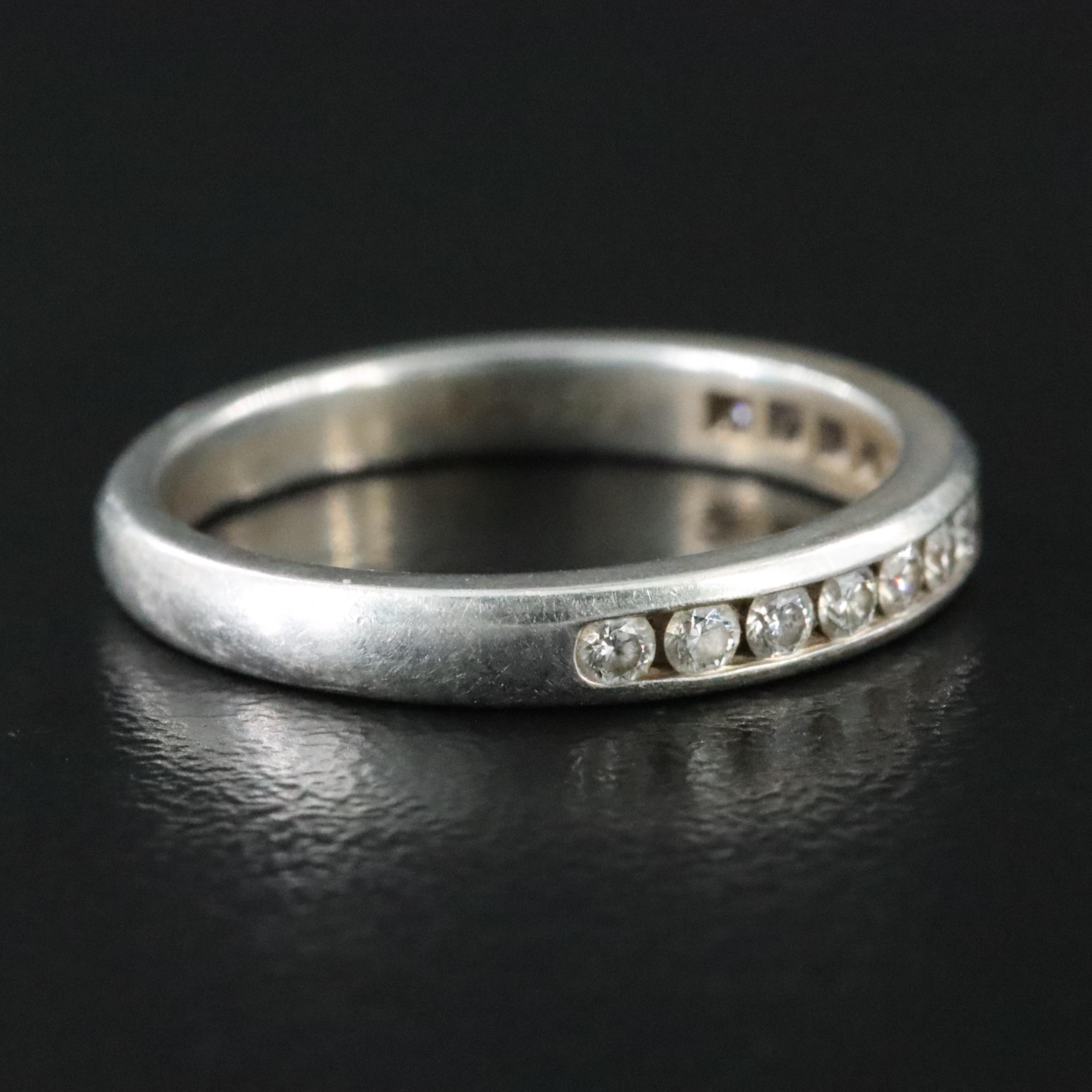 Tiffany & Co. Platinum 0.23 CTW Diamond Channel Set Half Circle Ring