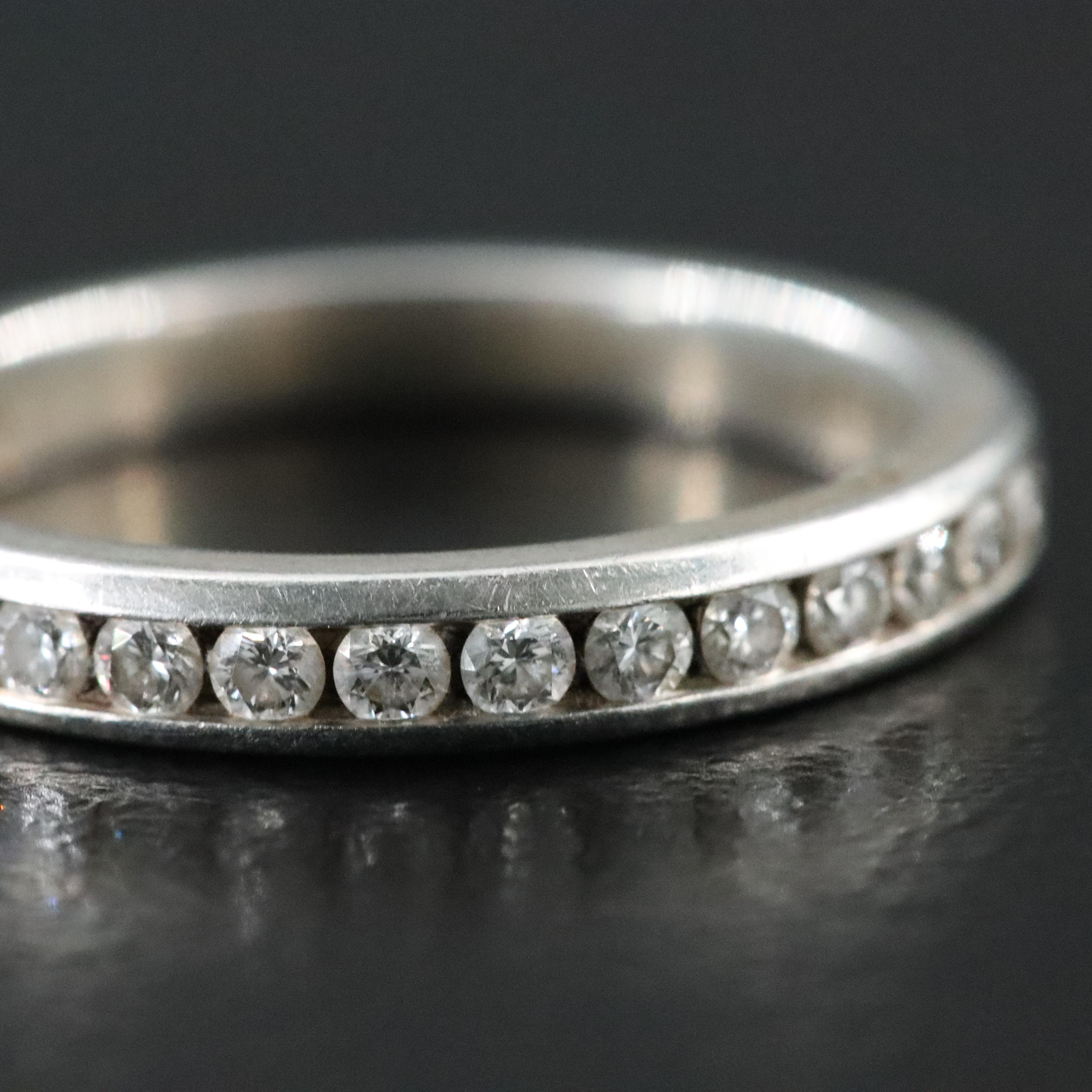 Tiffany & Co. Platinum 0.23 CTW Diamond Channel Set Half Circle Ring