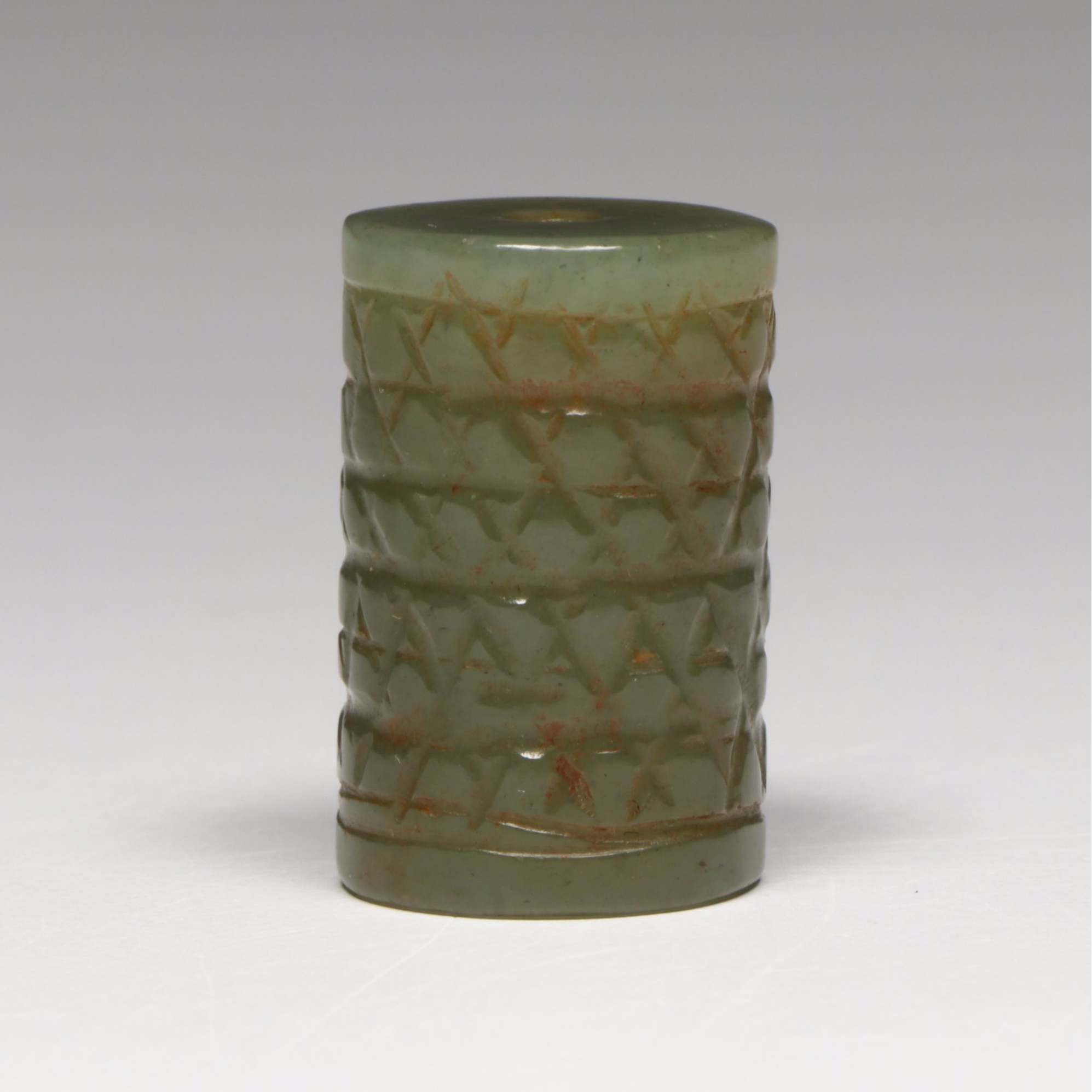 Chinese Carved Serpentine Pendant Bead