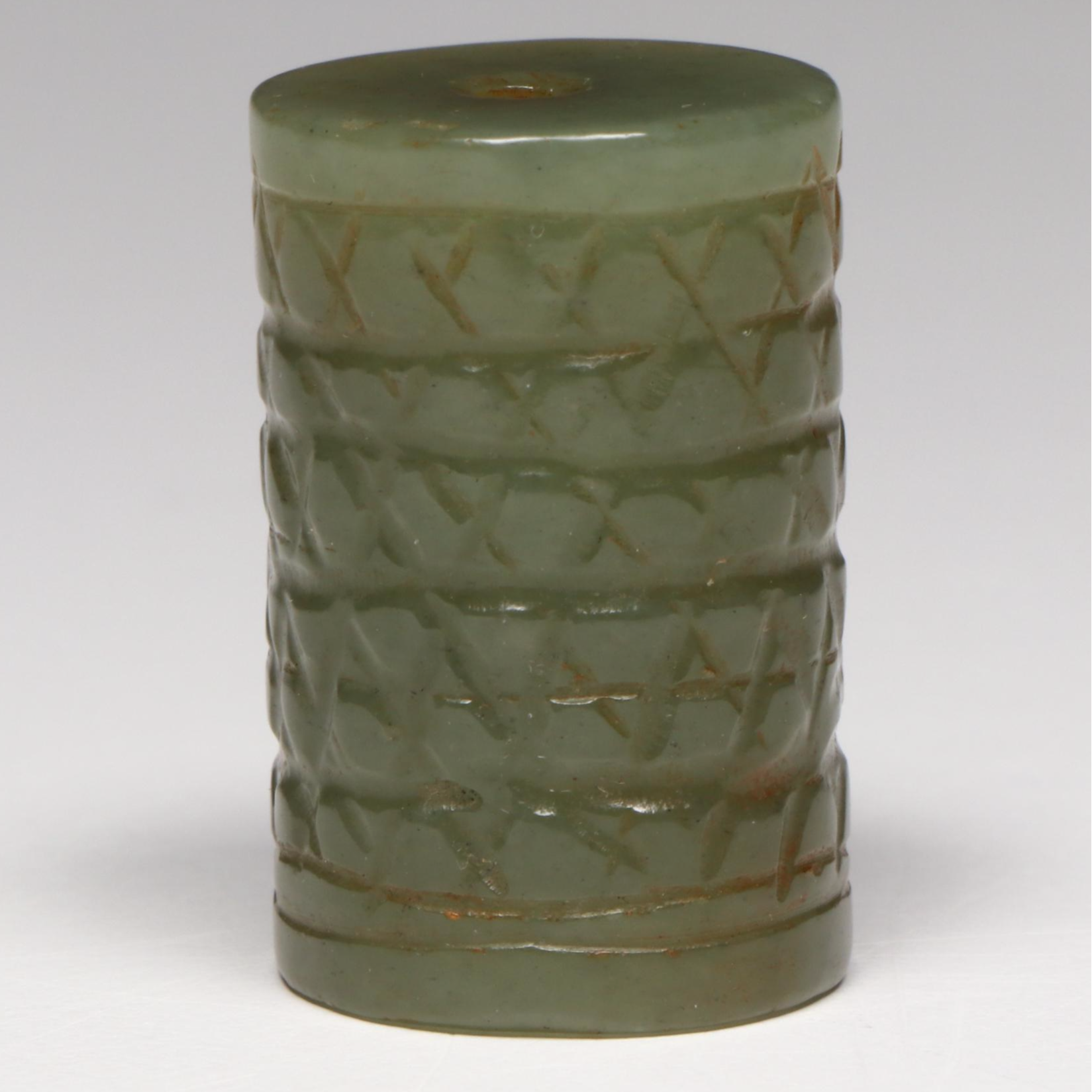 Chinese Carved Serpentine Pendant Bead