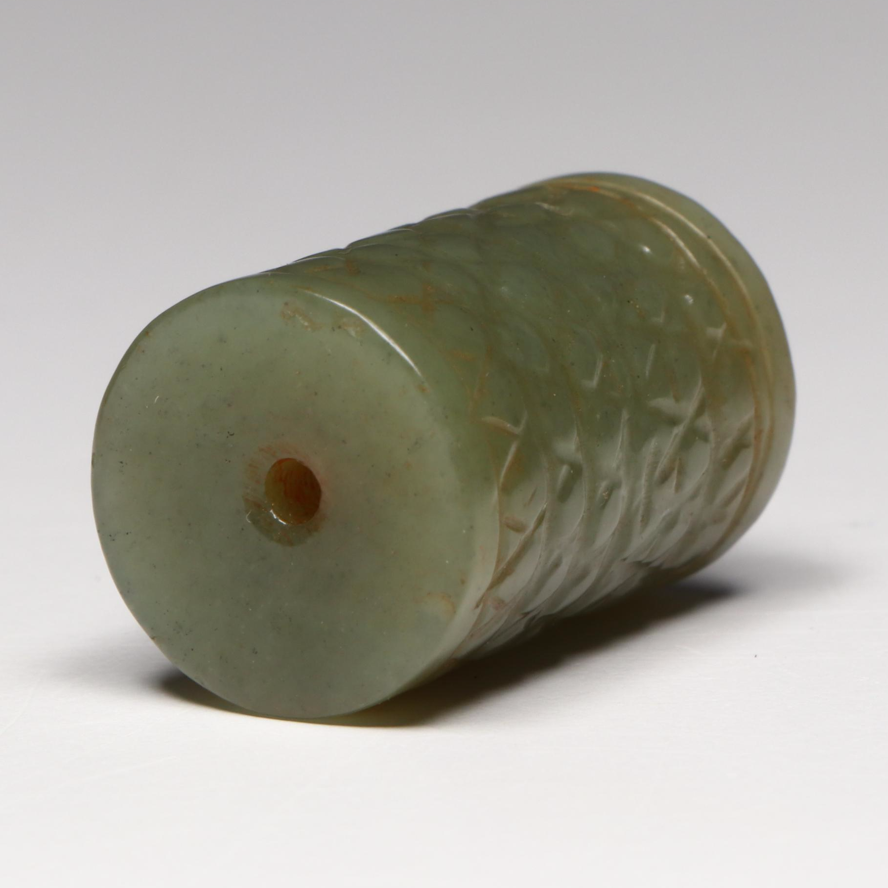 Chinese Carved Serpentine Pendant Bead