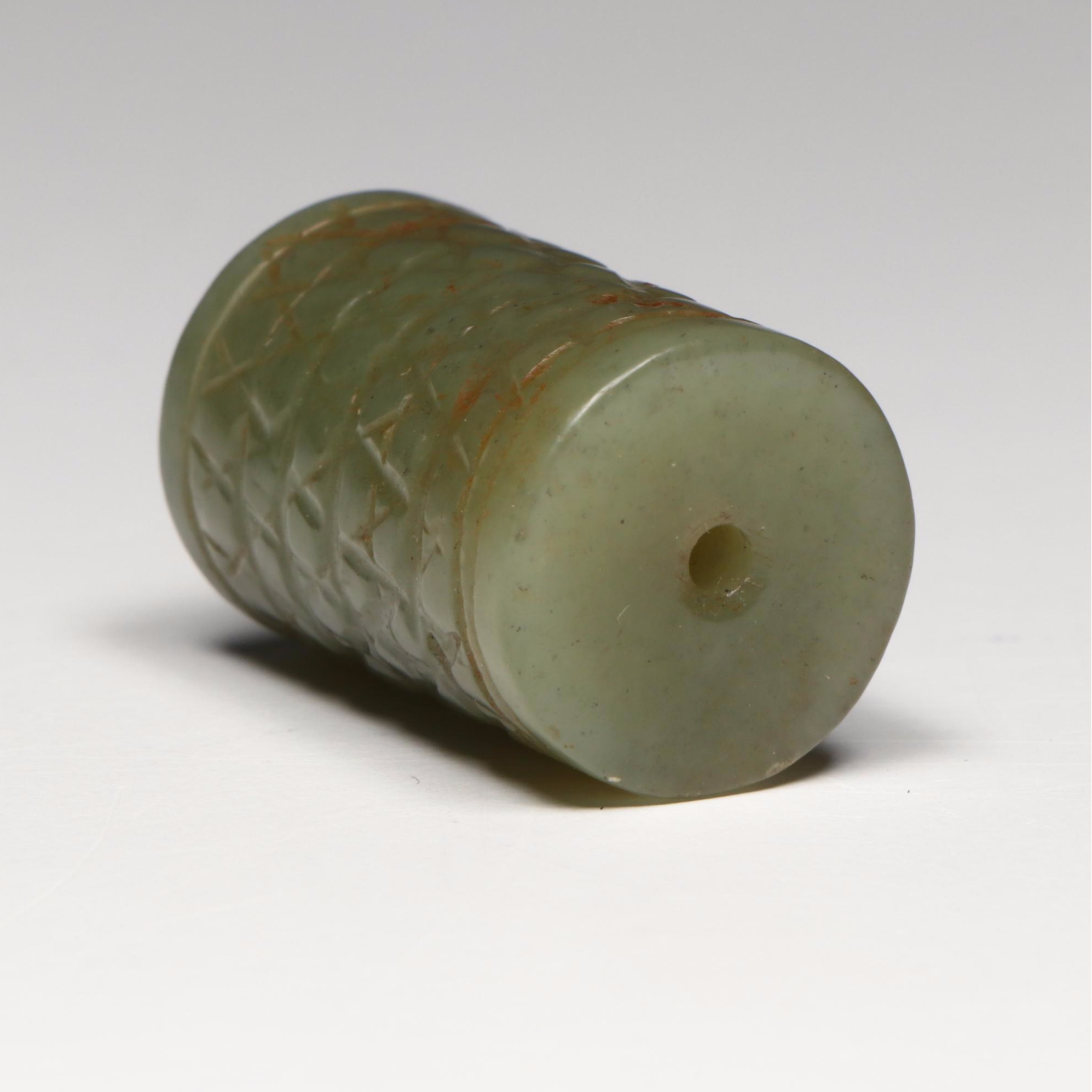Chinese Carved Serpentine Pendant Bead