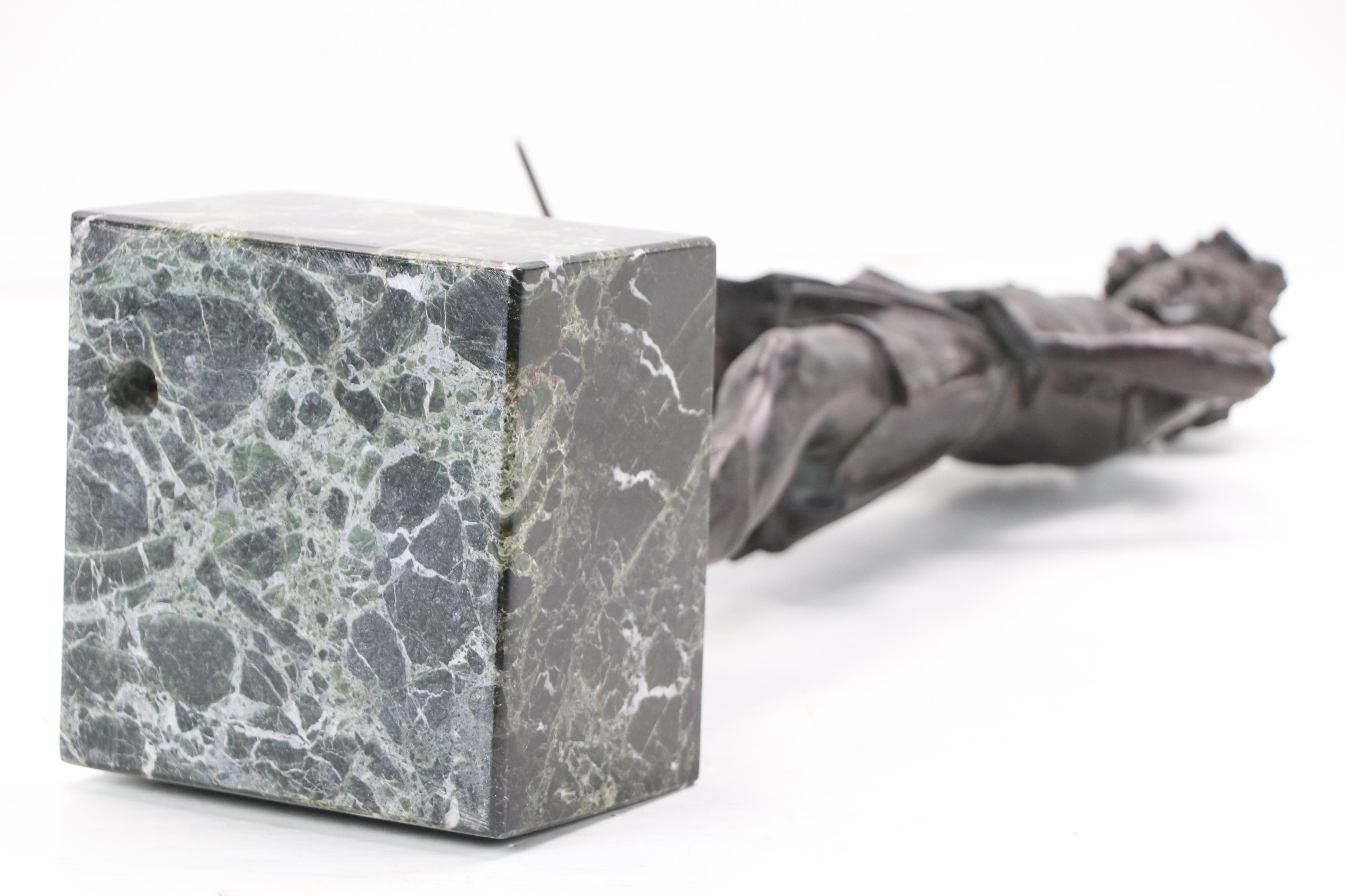 After Andrea del Verrocchio "David" Patinated Cast Bronze Sculpture