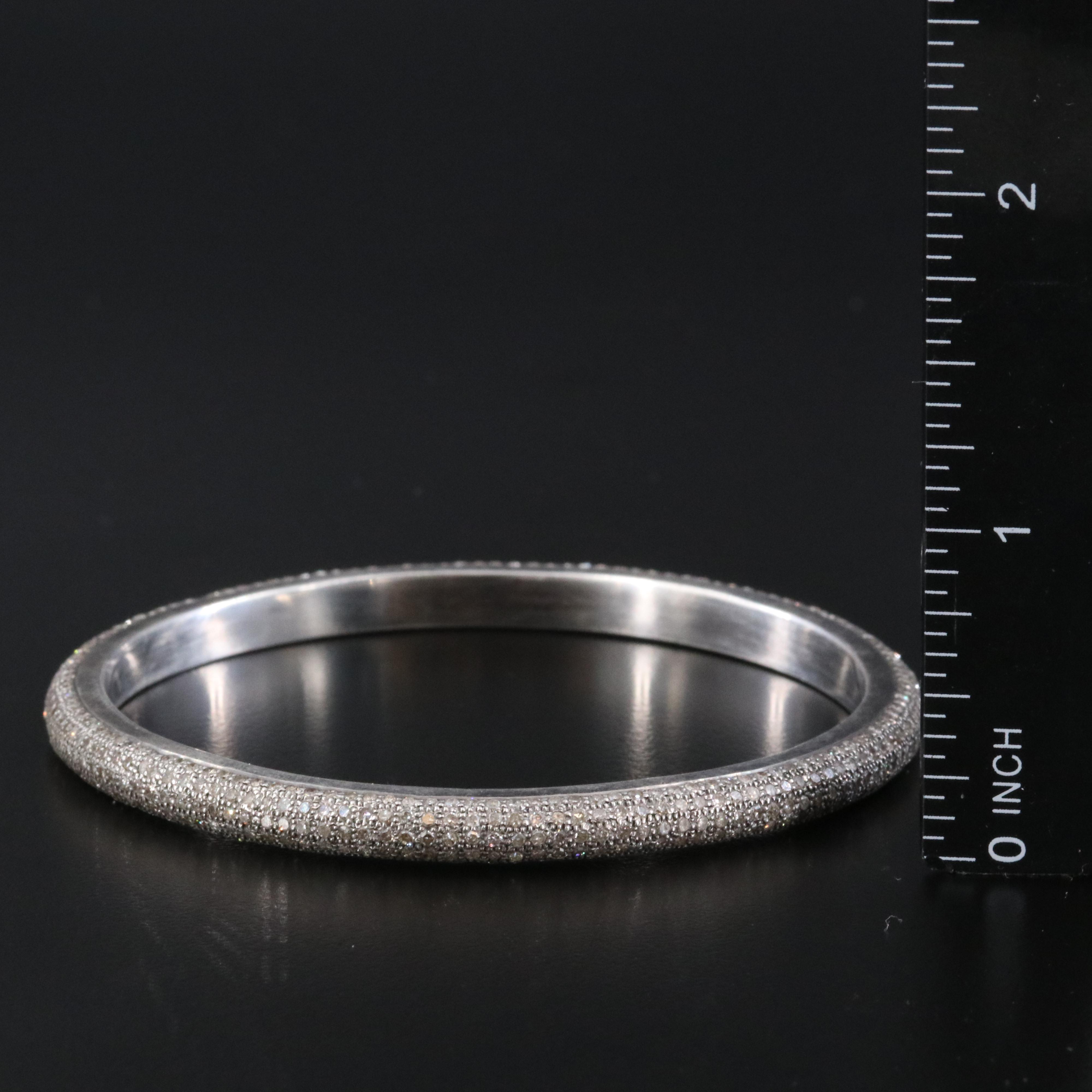 Sterling Diamond Bangle Bracelet Attributed to Sheryl Lowe