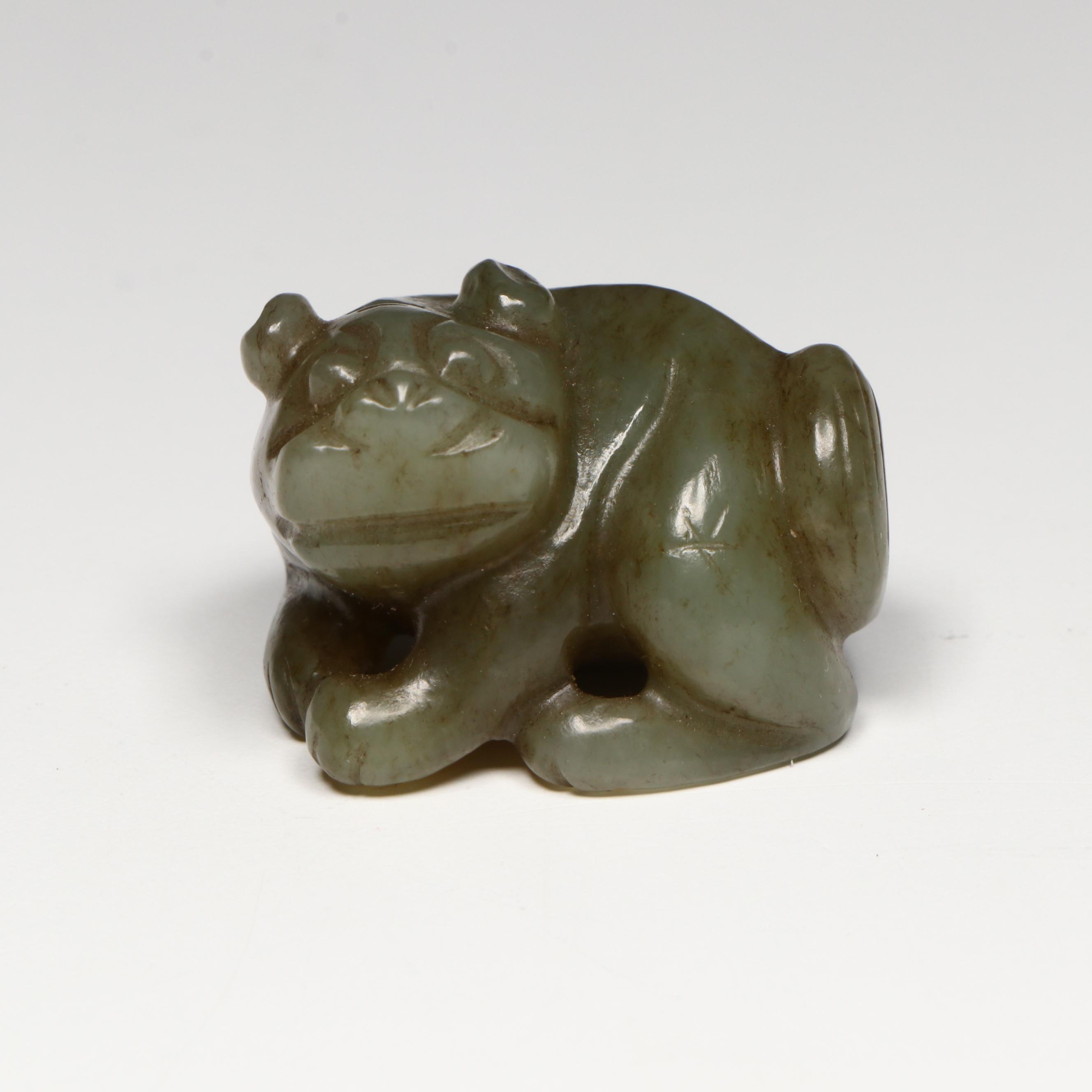 Chinese Carved Serpentine Qilin