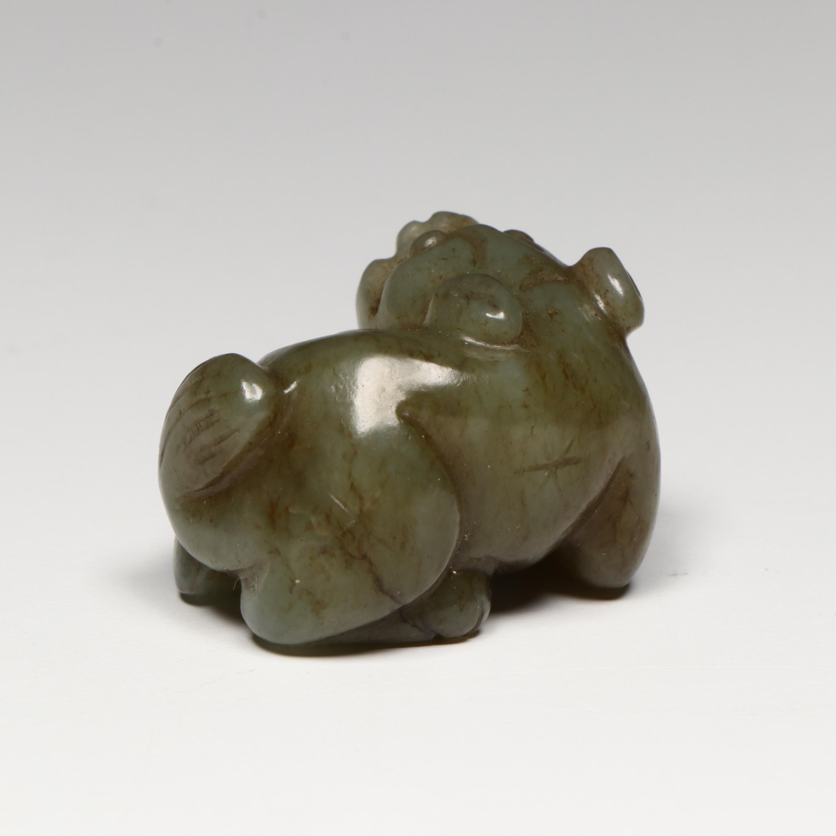 Chinese Carved Serpentine Qilin