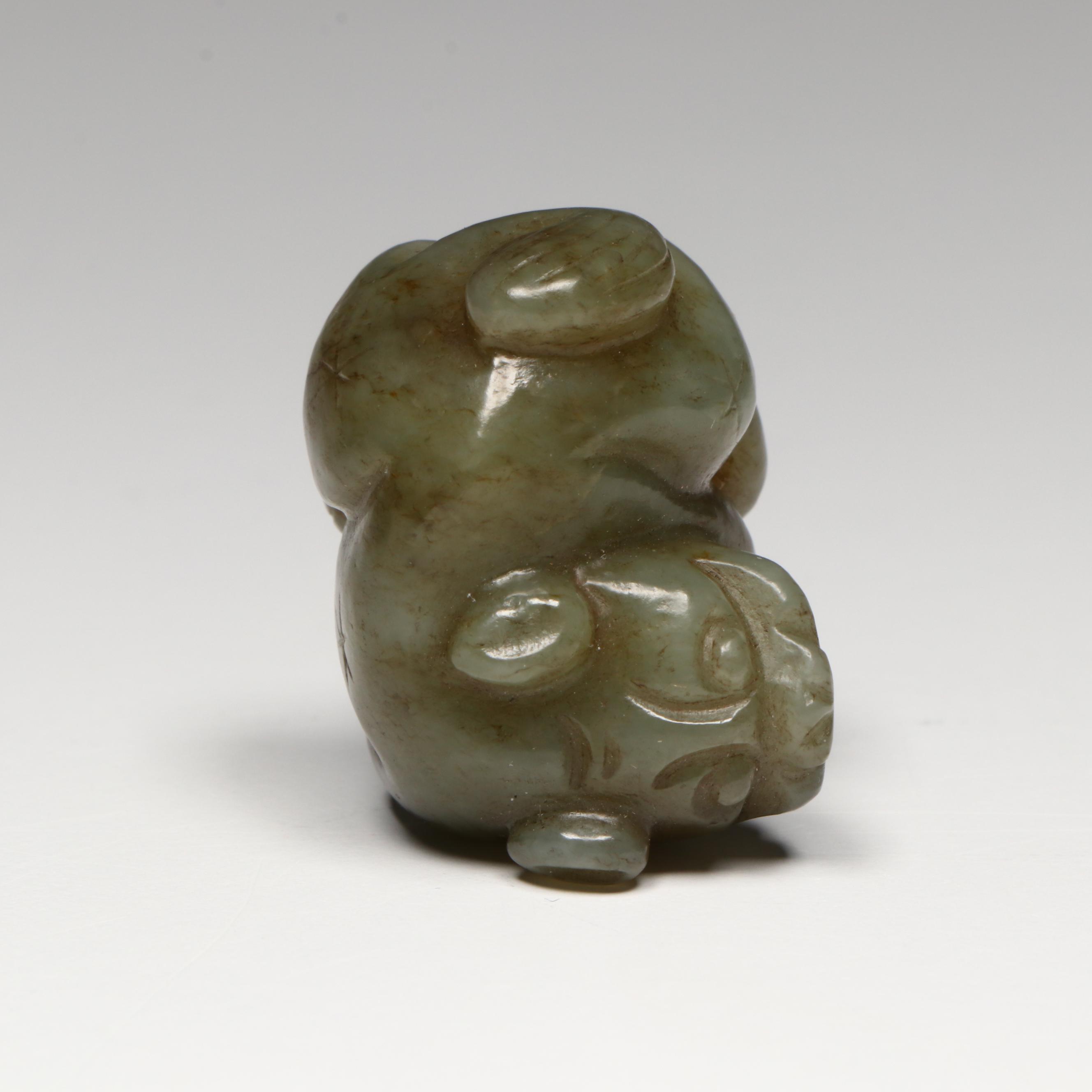 Chinese Carved Serpentine Qilin