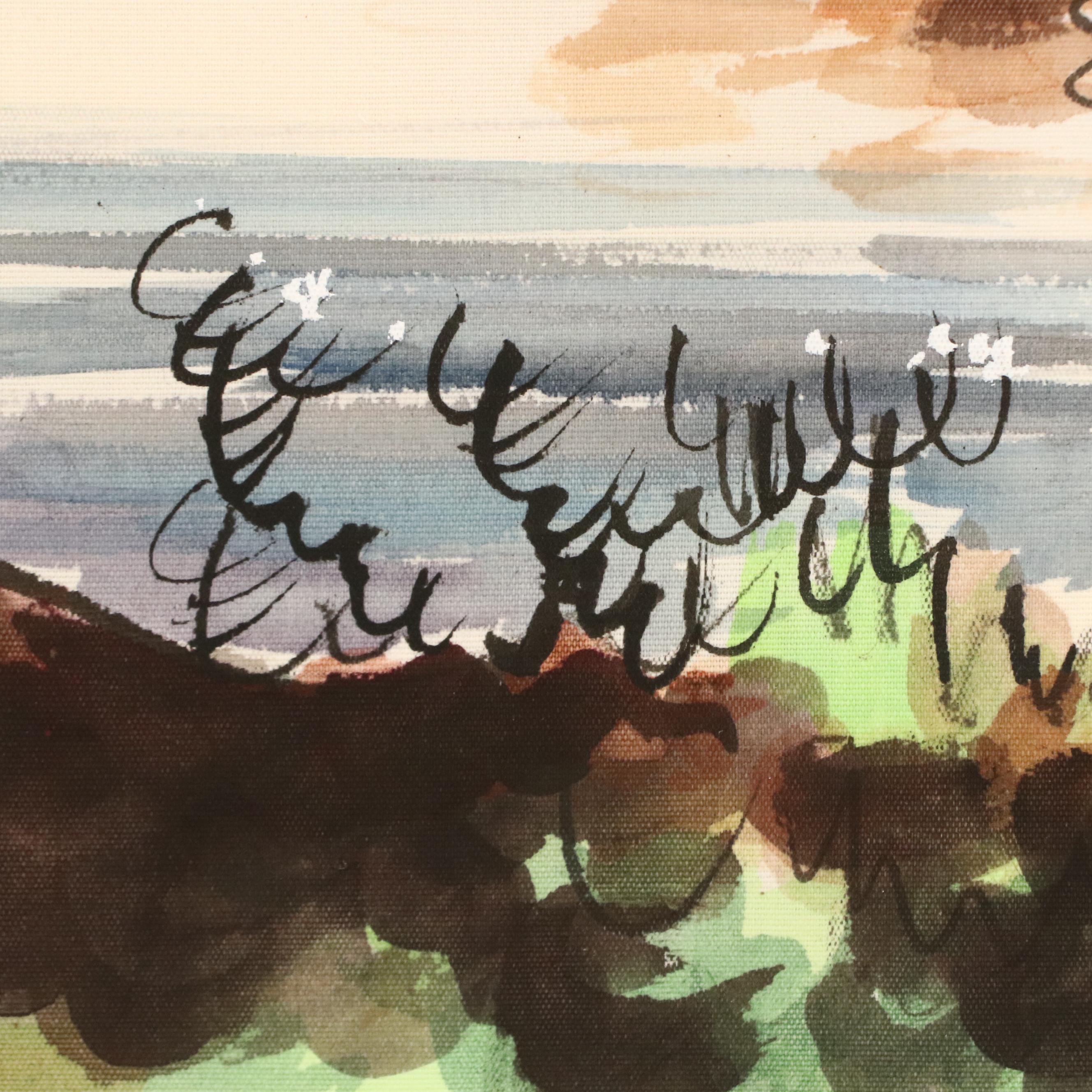 East Asian Watercolor Landscape Paintings, 20th Century