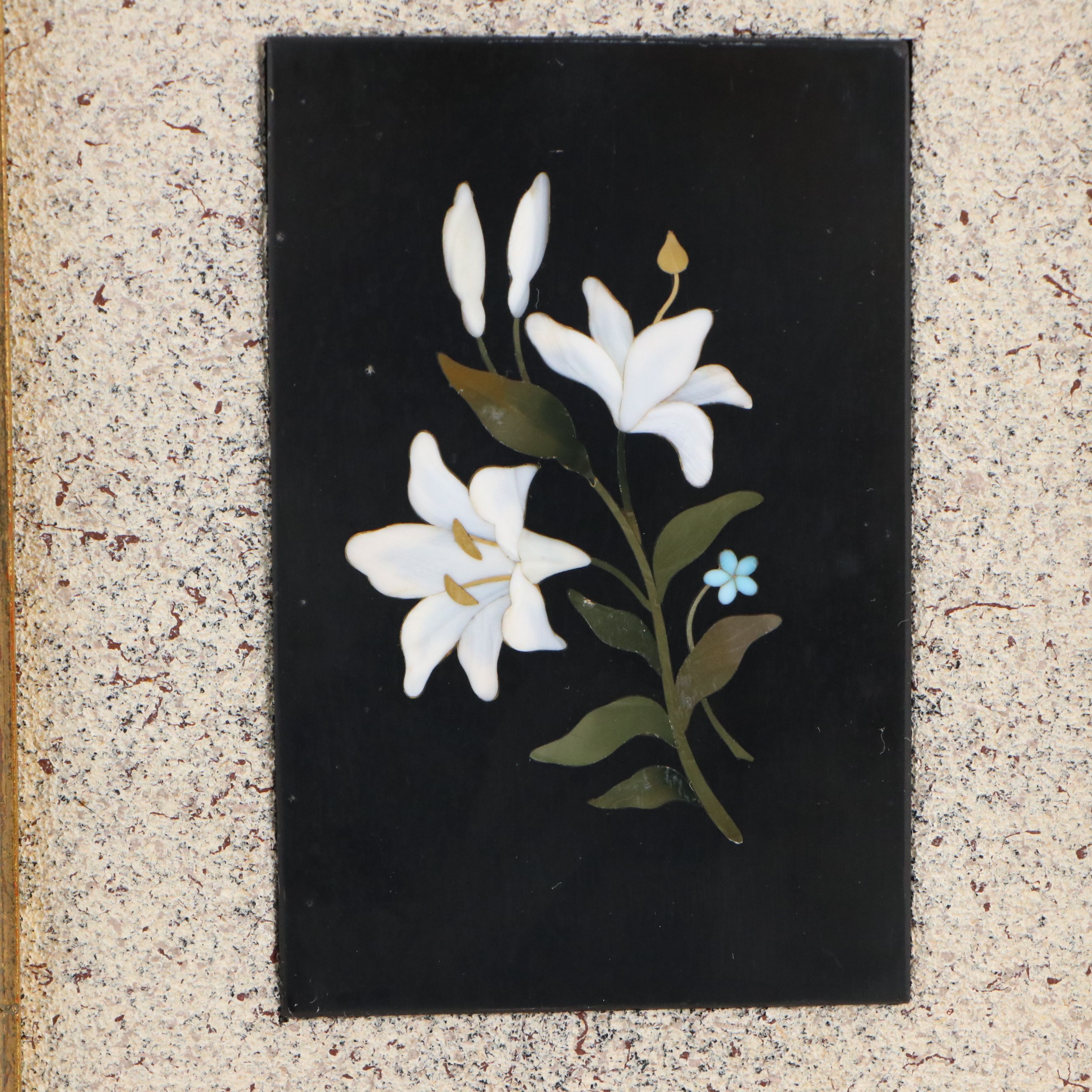 Mosaic Pietra Dura Floral Plaque
