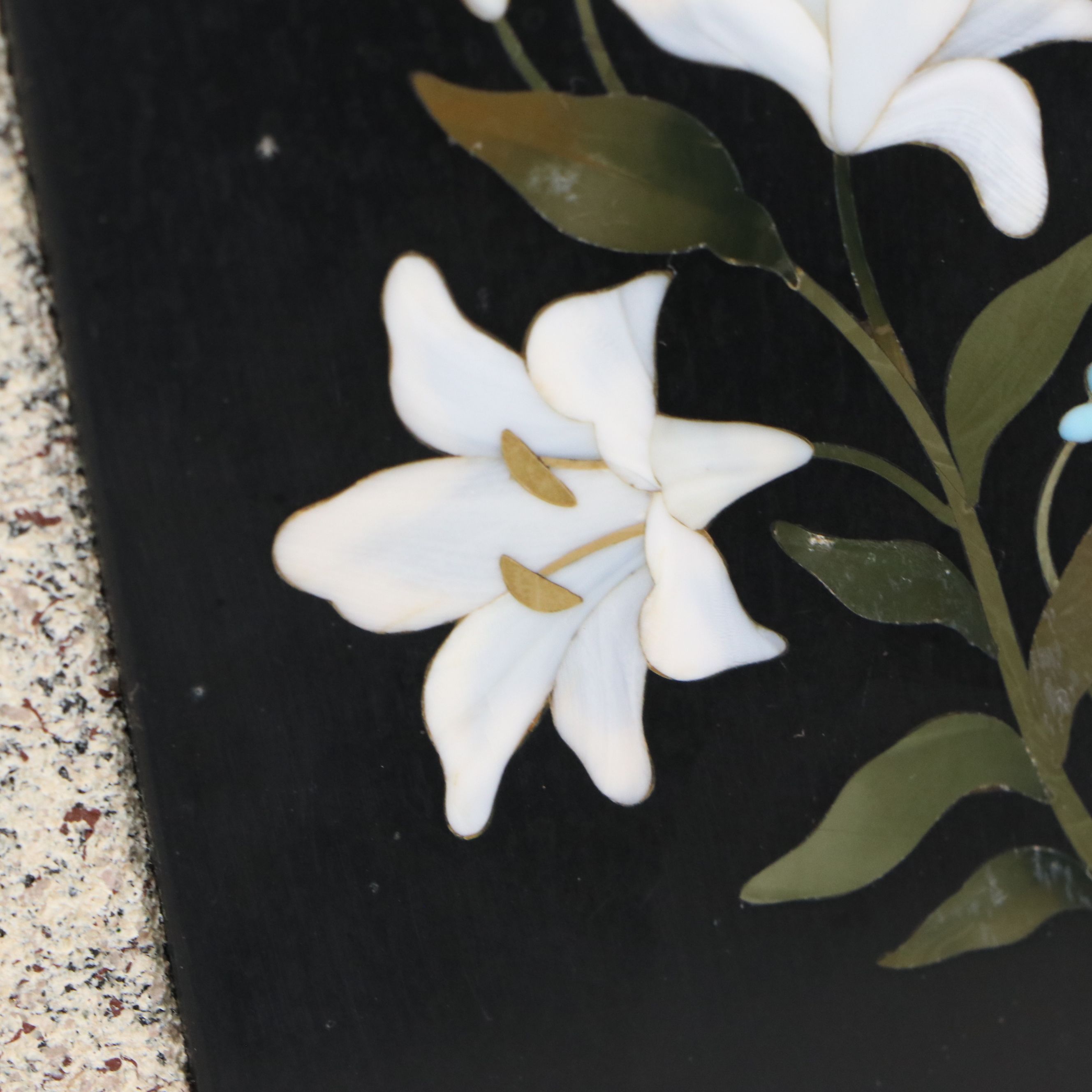 Mosaic Pietra Dura Floral Plaque