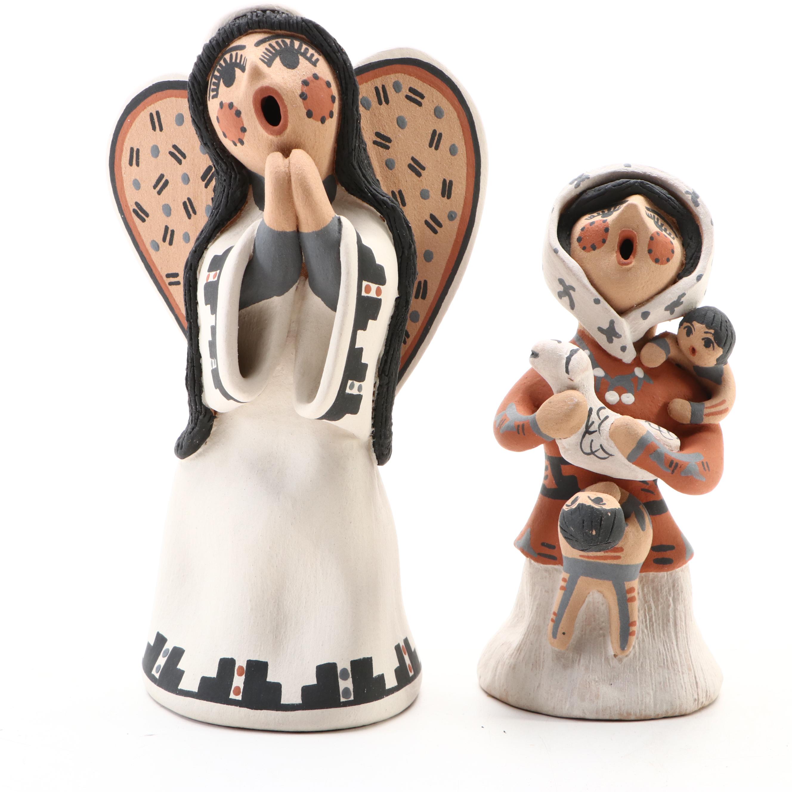 Bonnie and Cindy Fragua Jemez Pueblo Ceramic Figurines
