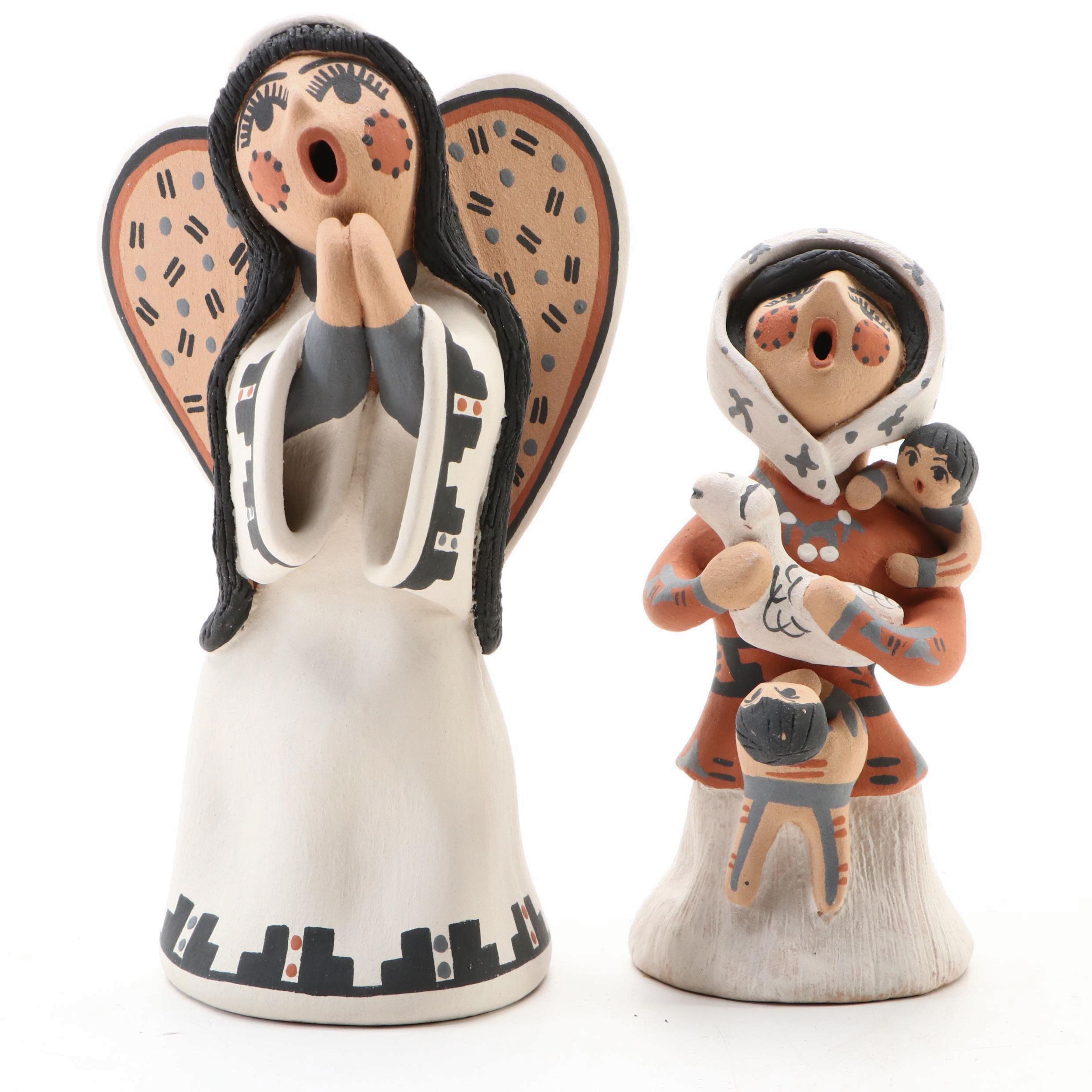 Bonnie and Cindy Fragua Jemez Pueblo Ceramic Figurines