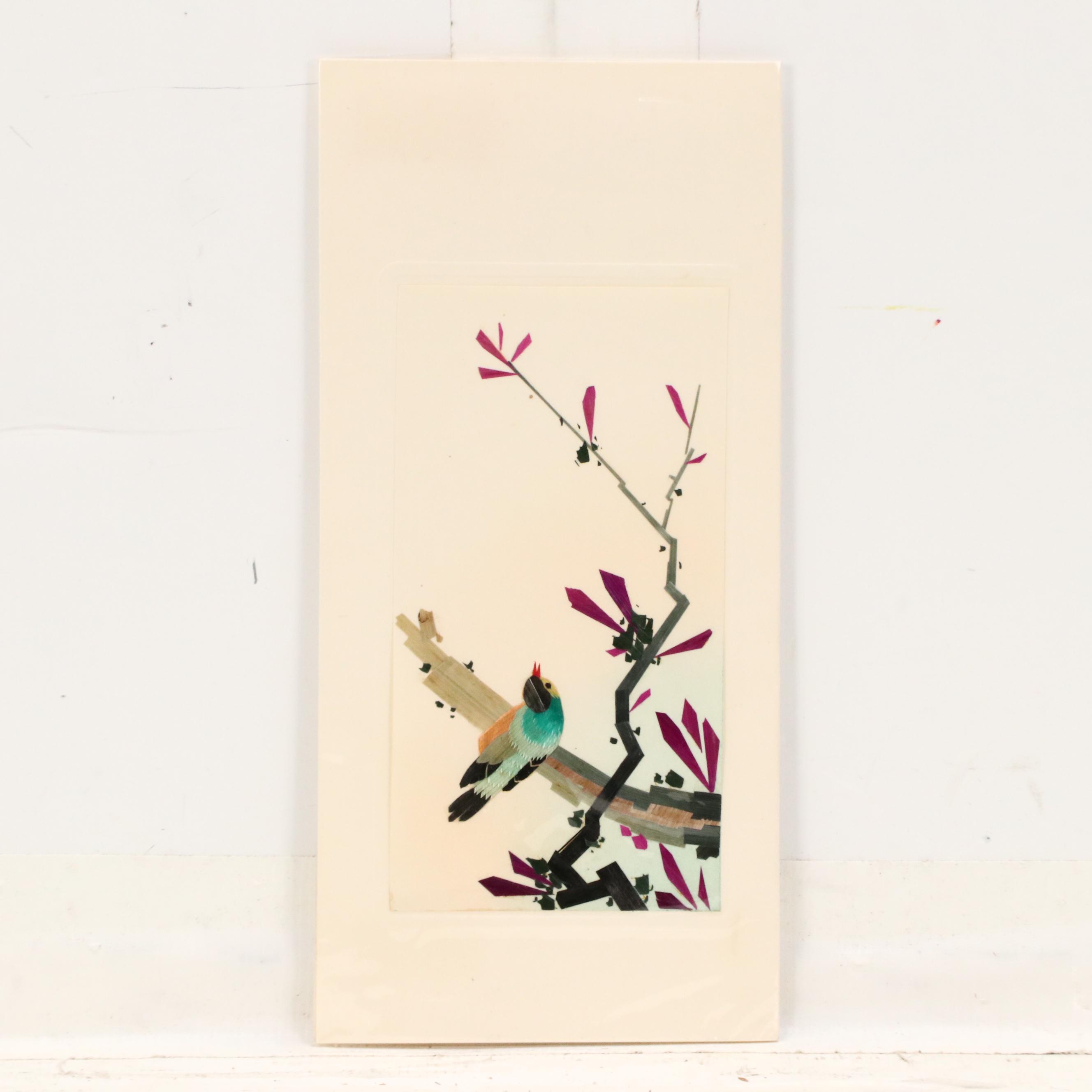 East Asian Collages of Insects, Bird, and Vegetation, 20th Century