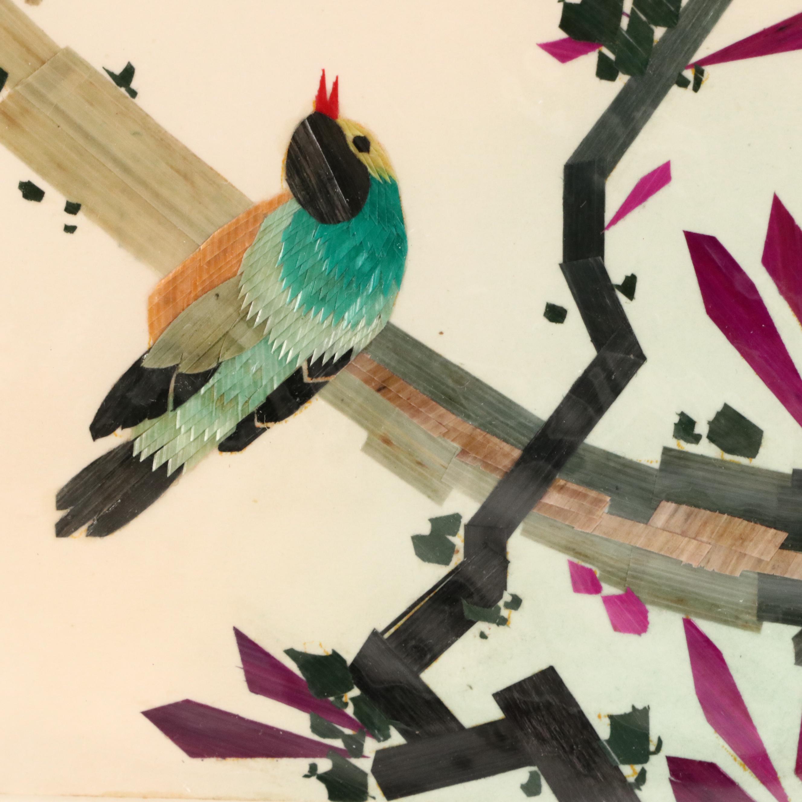 East Asian Collages of Insects, Bird, and Vegetation, 20th Century