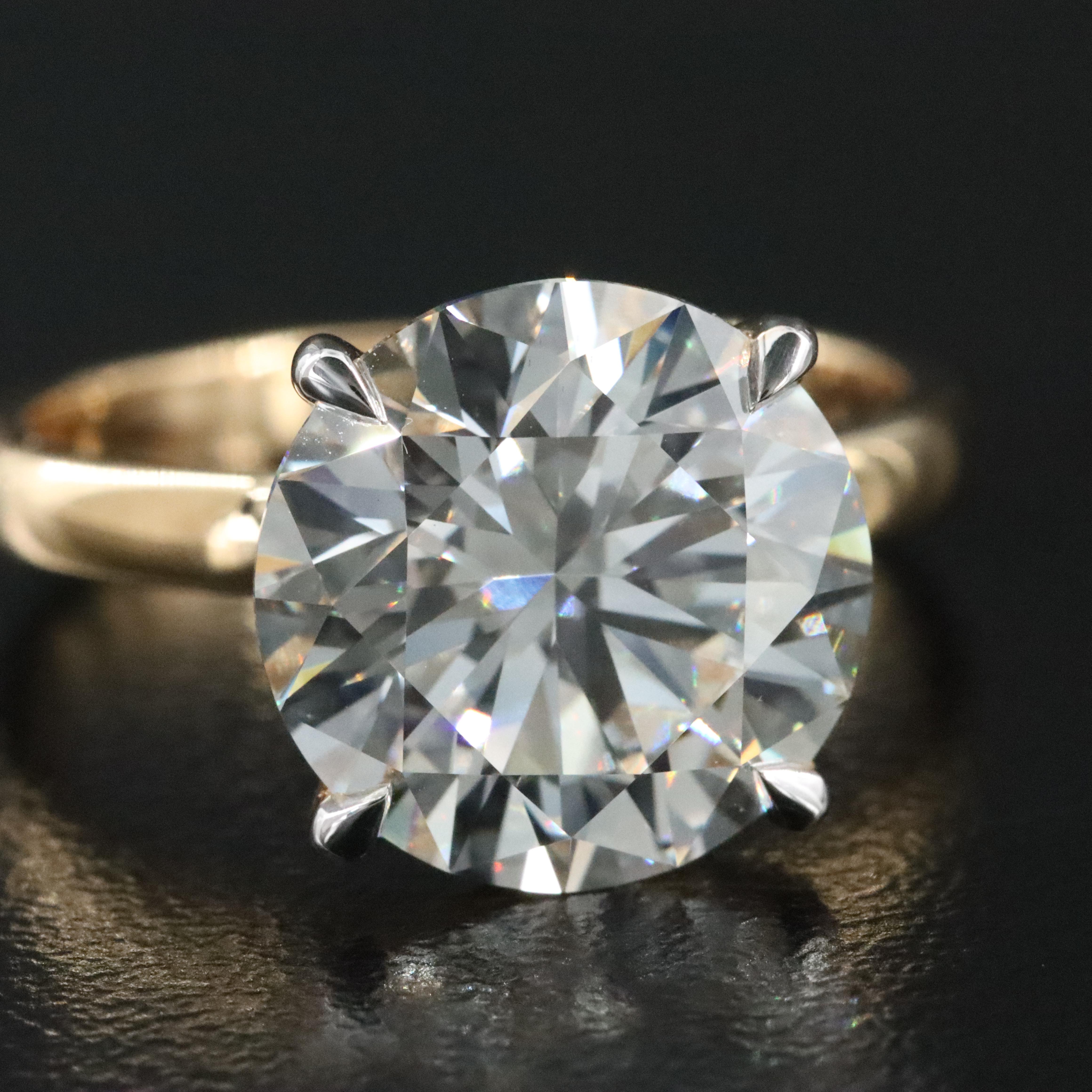 18K 5.09 CT Lab Grown Diamond Solitaire Ring with IGI Report