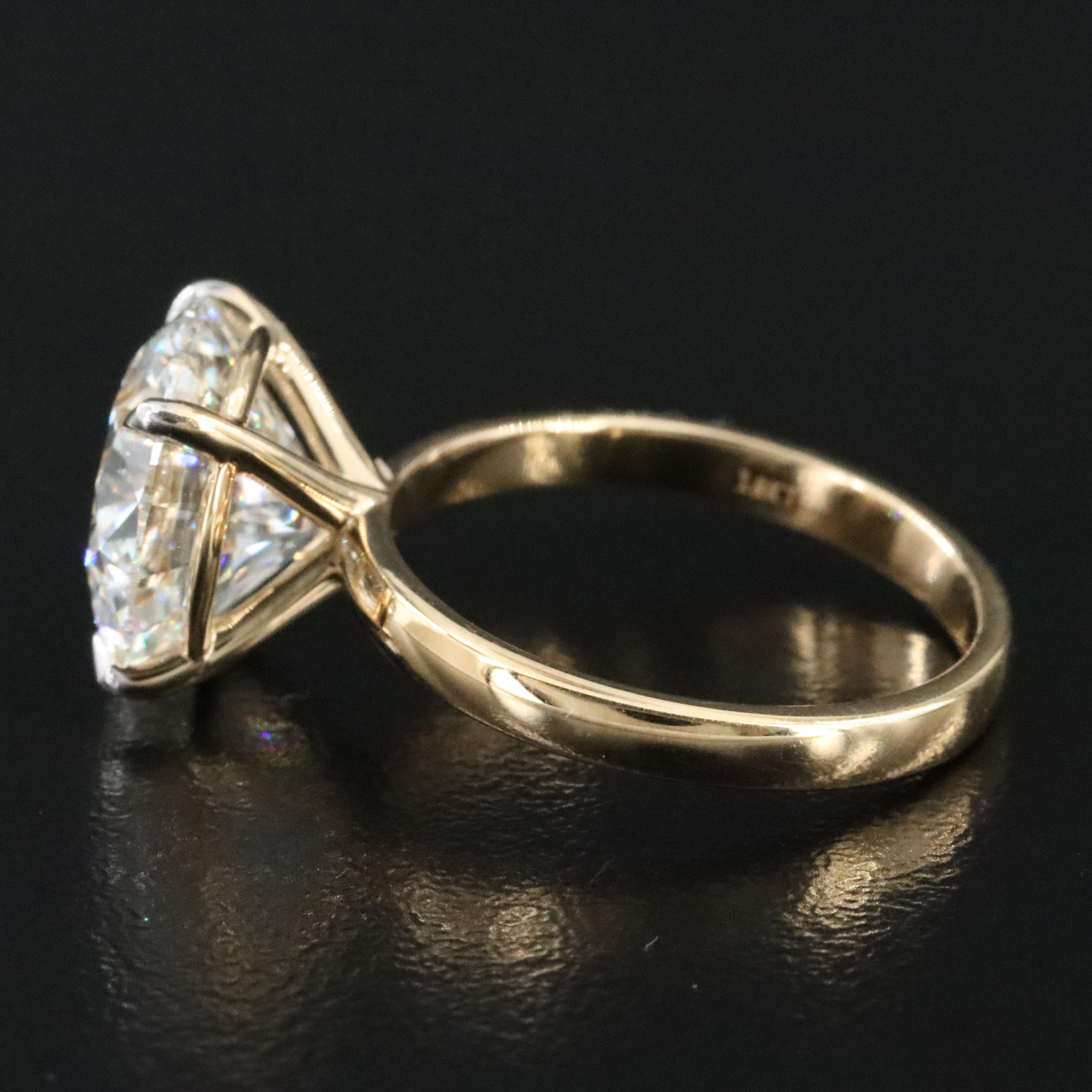18K 5.09 CT Lab Grown Diamond Solitaire Ring with IGI Report