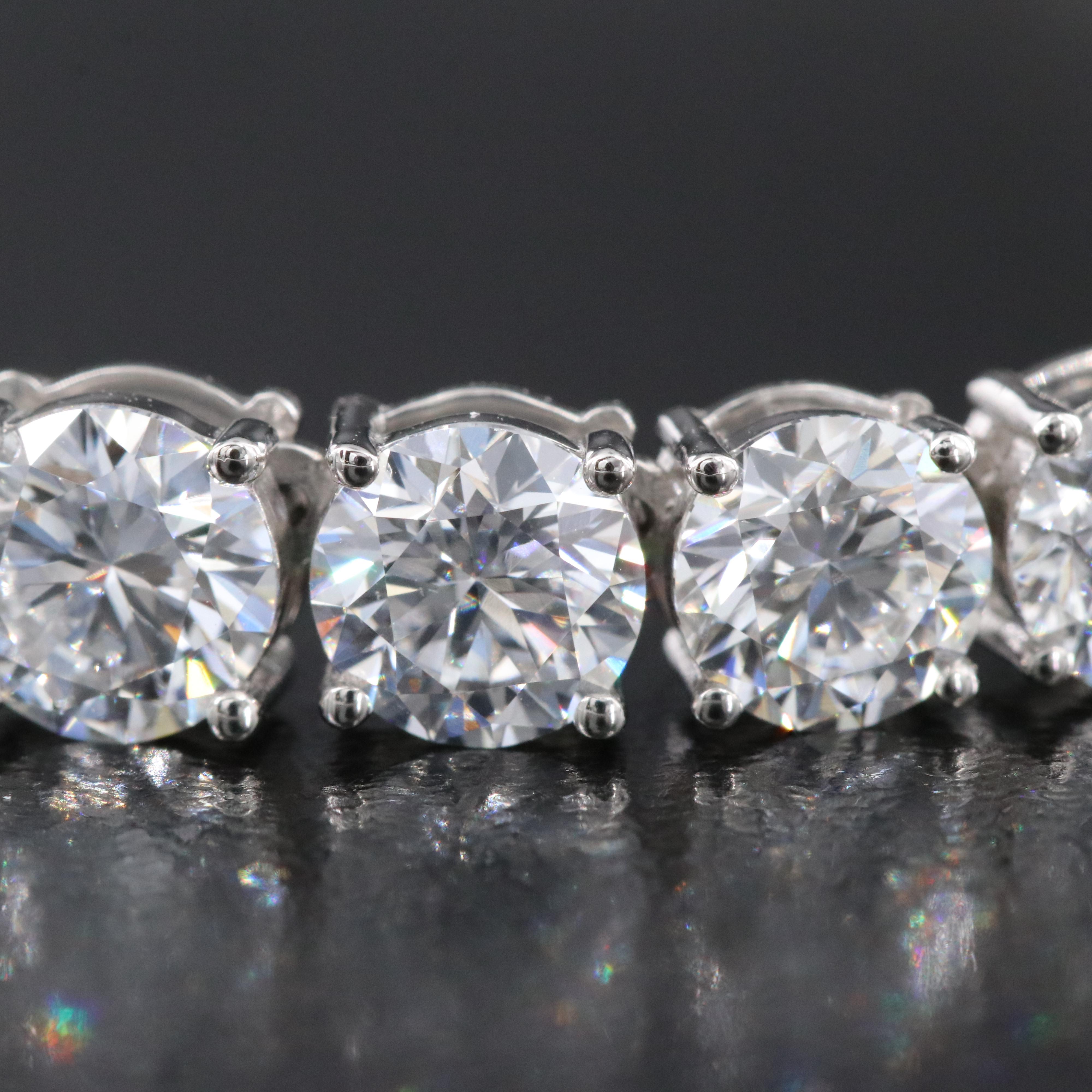 Platinum 24.12 CTW Lab Grown Diamond Graduated Riviera Necklace