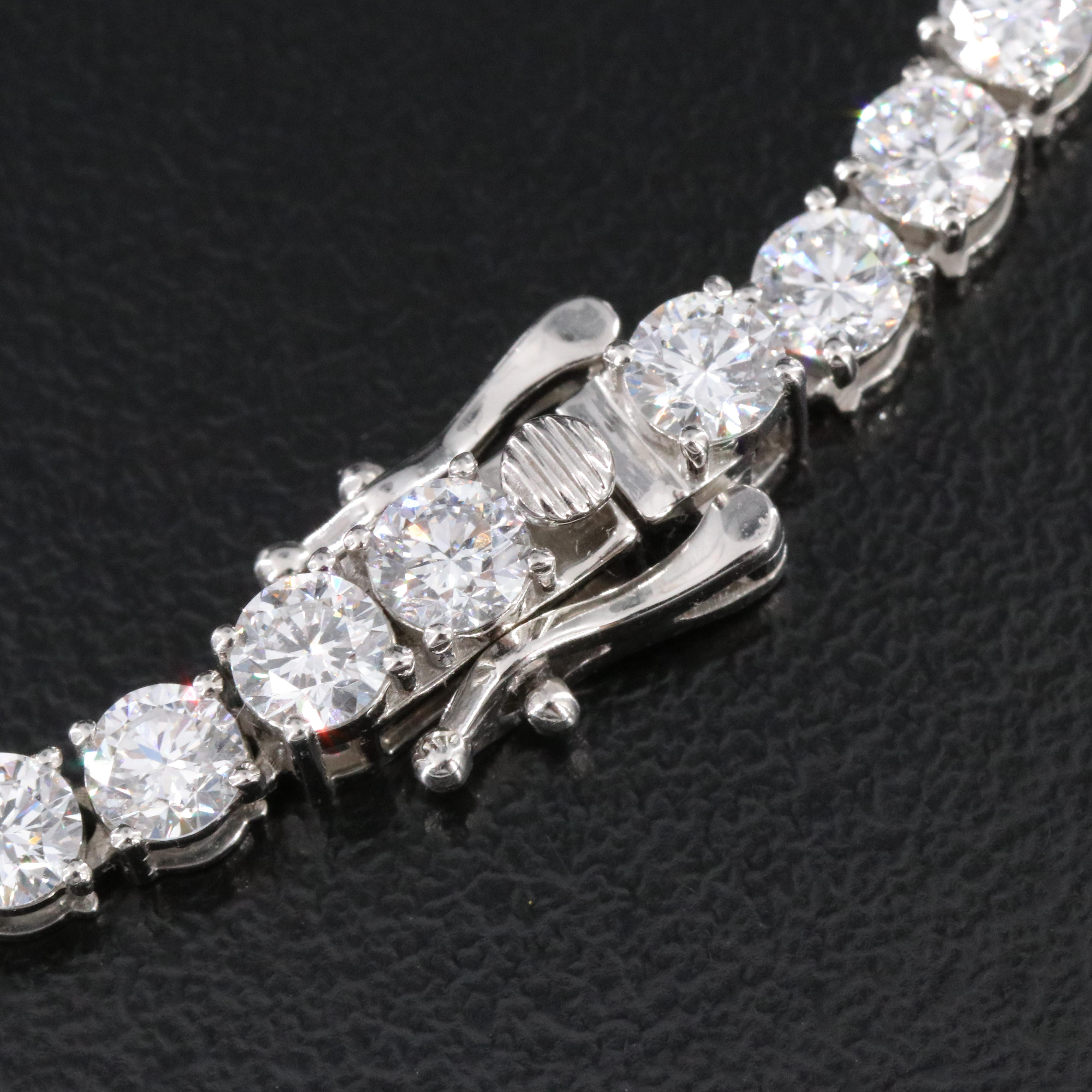 Platinum 24.12 CTW Lab Grown Diamond Graduated Riviera Necklace