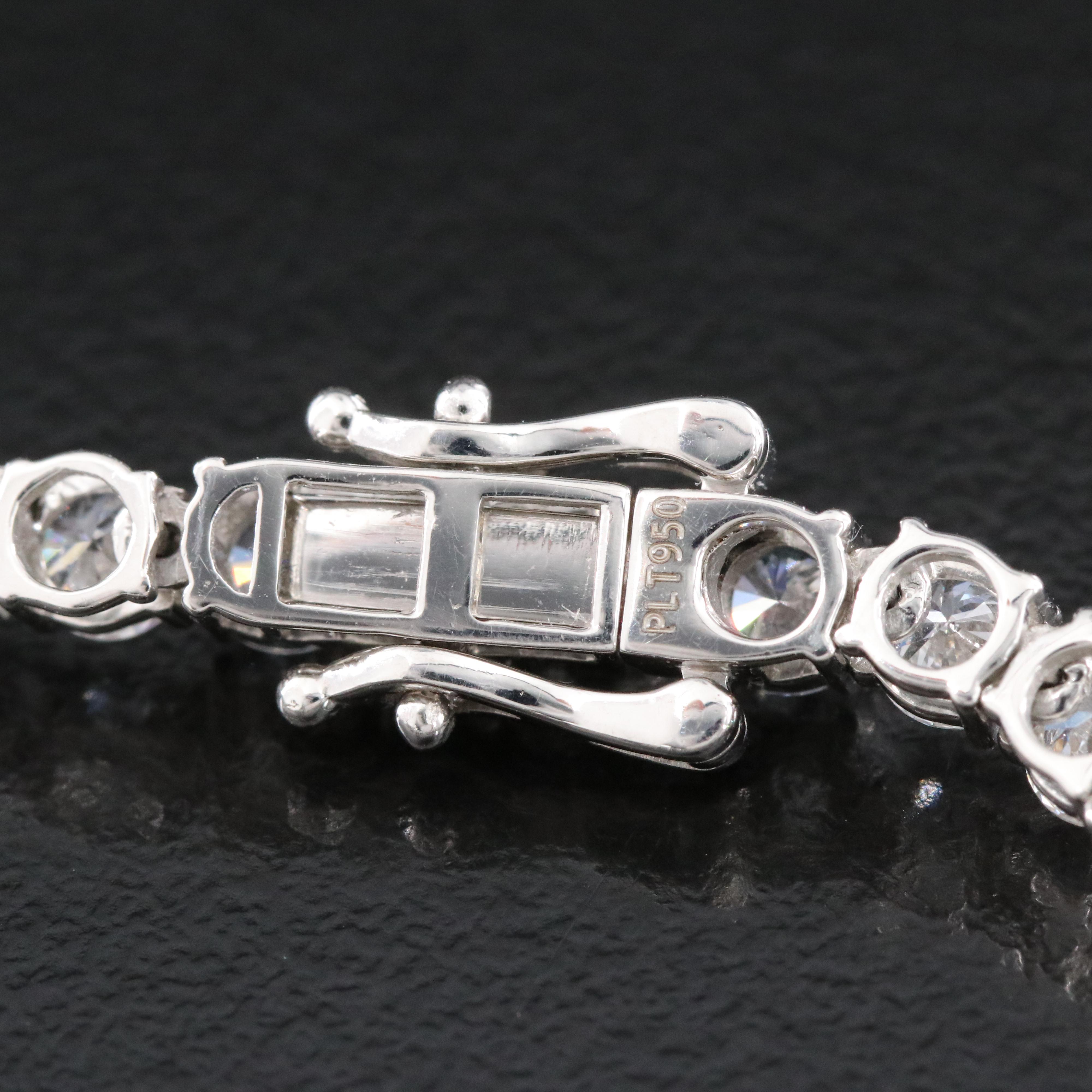 Platinum 24.12 CTW Lab Grown Diamond Graduated Riviera Necklace