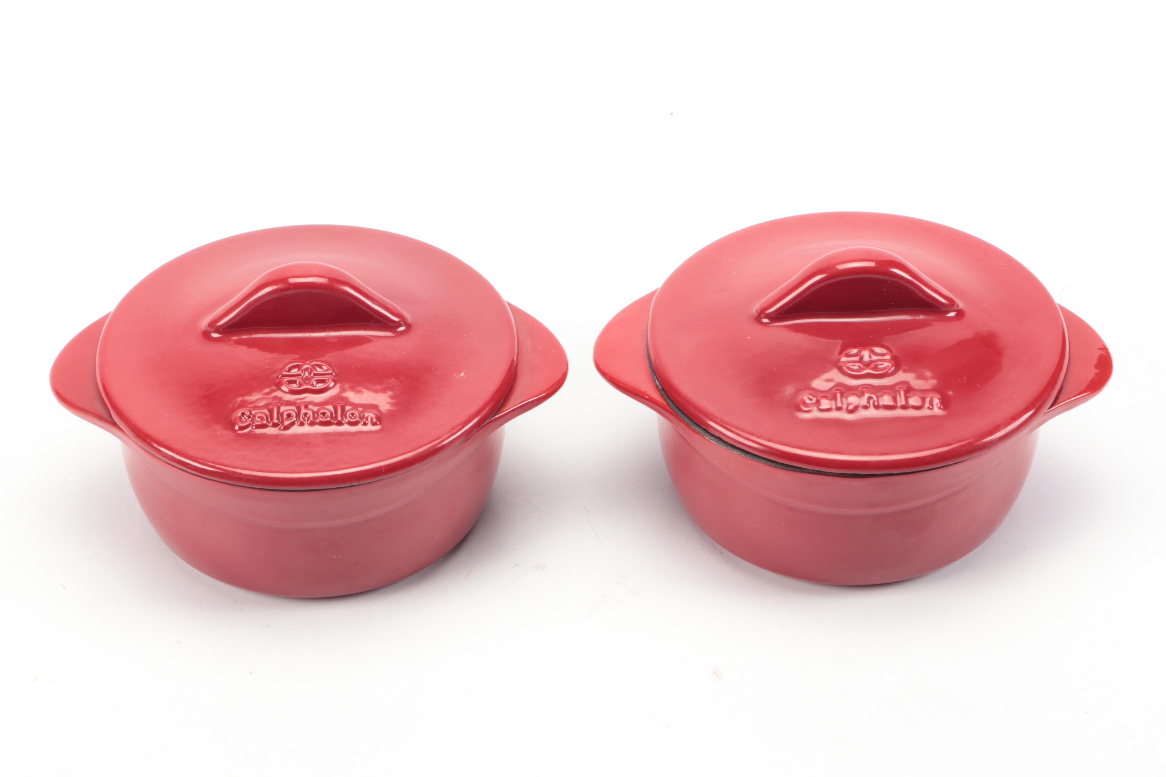 Calphalon Cast Iron Enamel Miniature Covered Ramekins