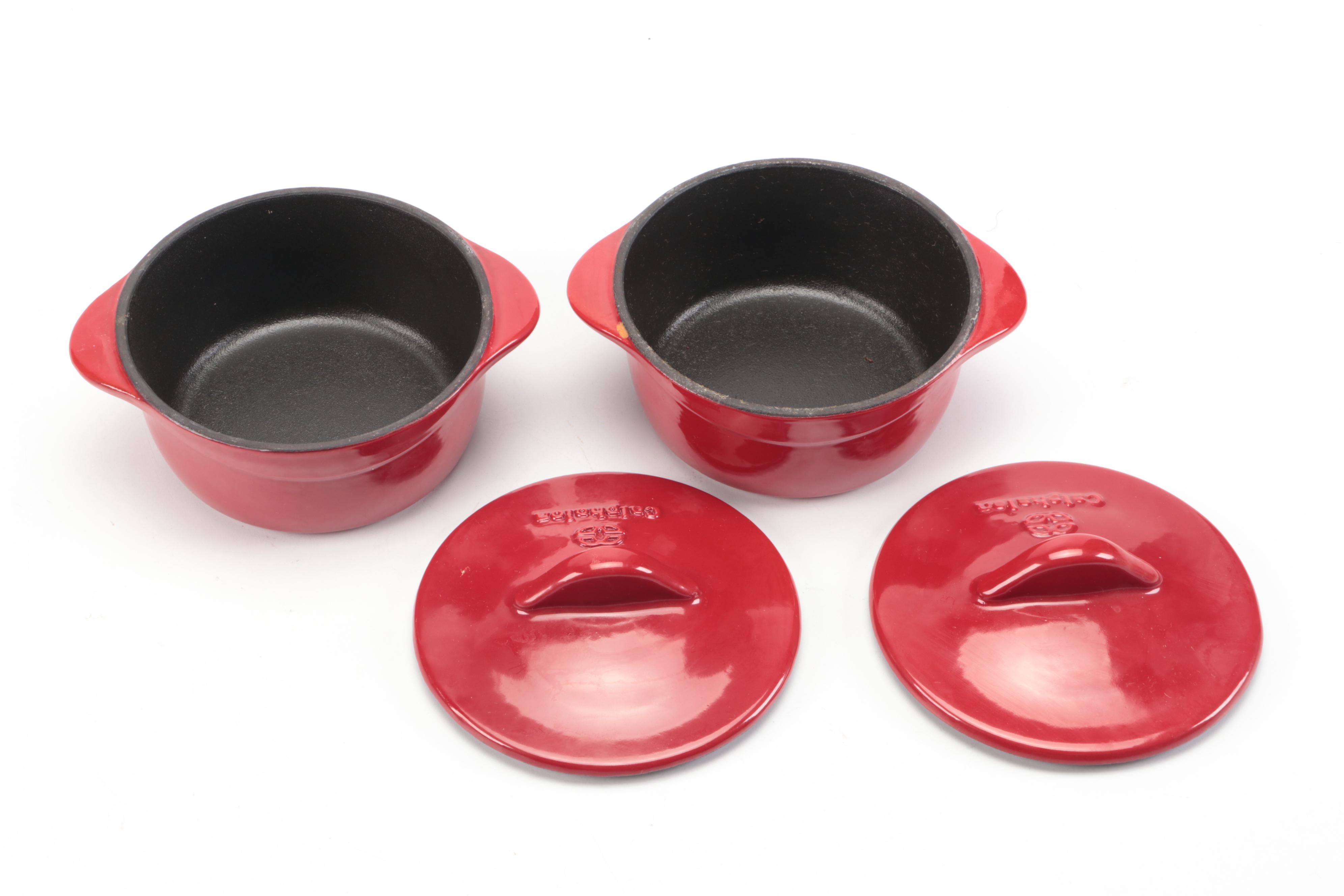 Calphalon Cast Iron Enamel Miniature Covered Ramekins