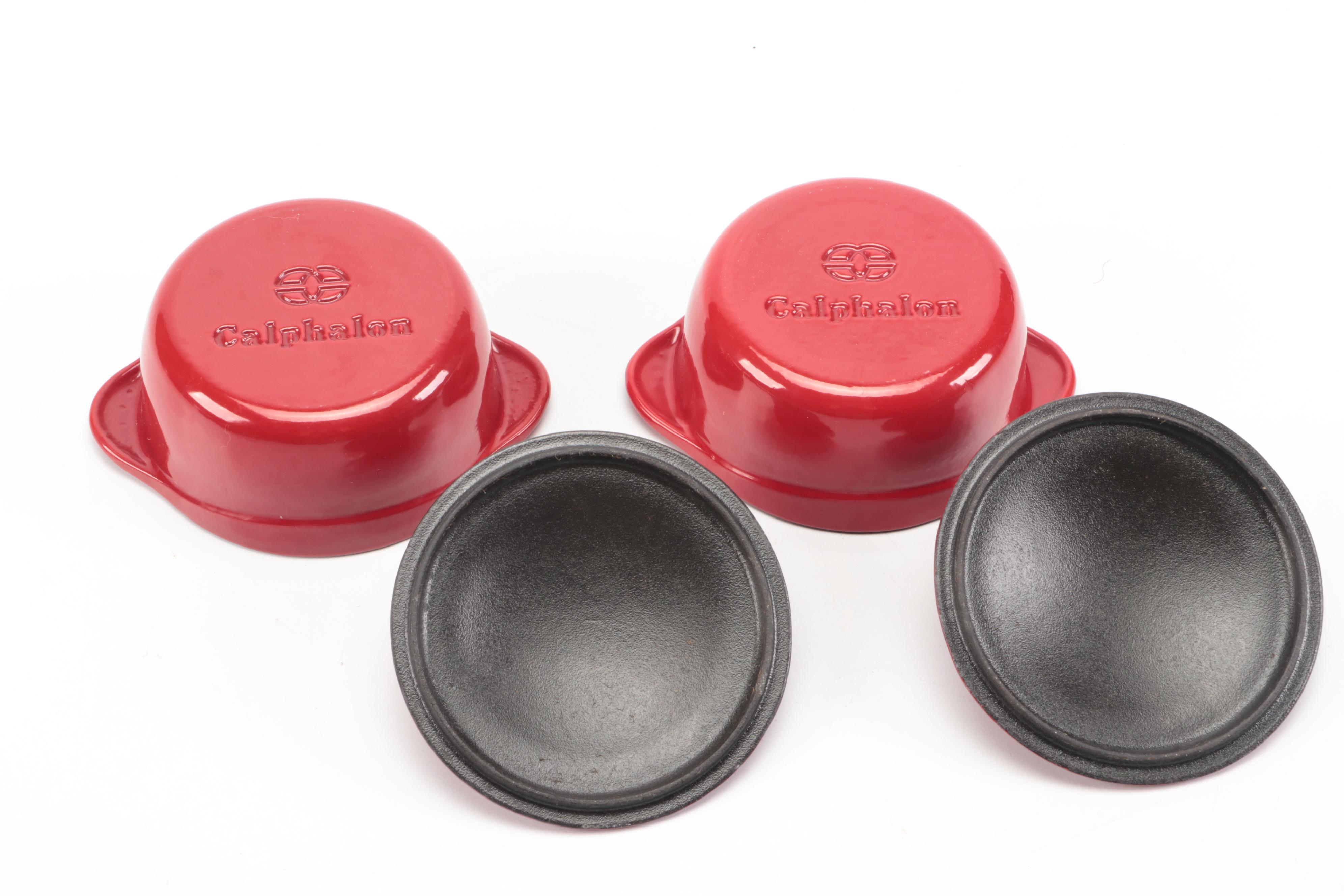 Calphalon Cast Iron Enamel Miniature Covered Ramekins