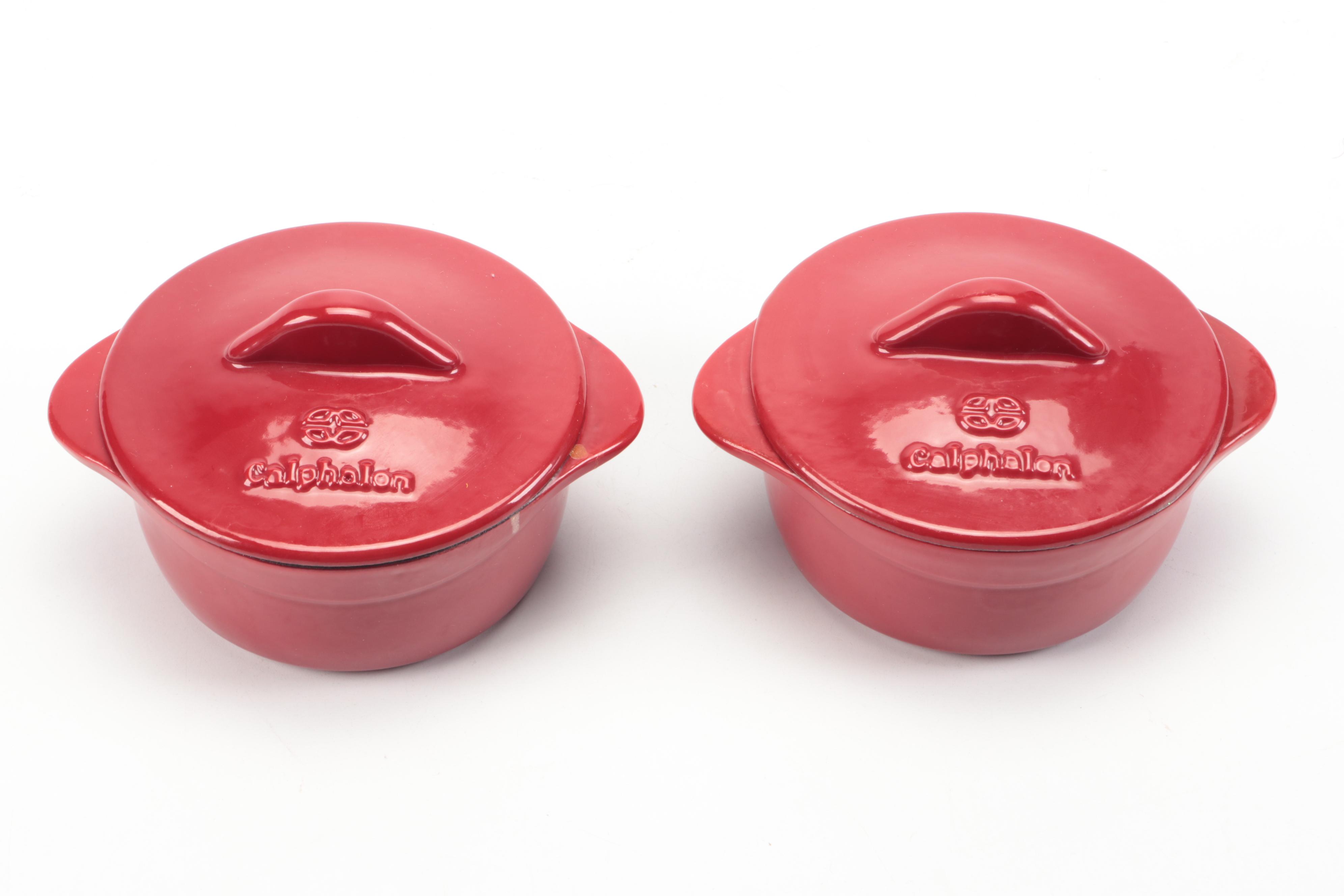 Calphalon Cast Iron Enamel Miniature Covered Ramekins