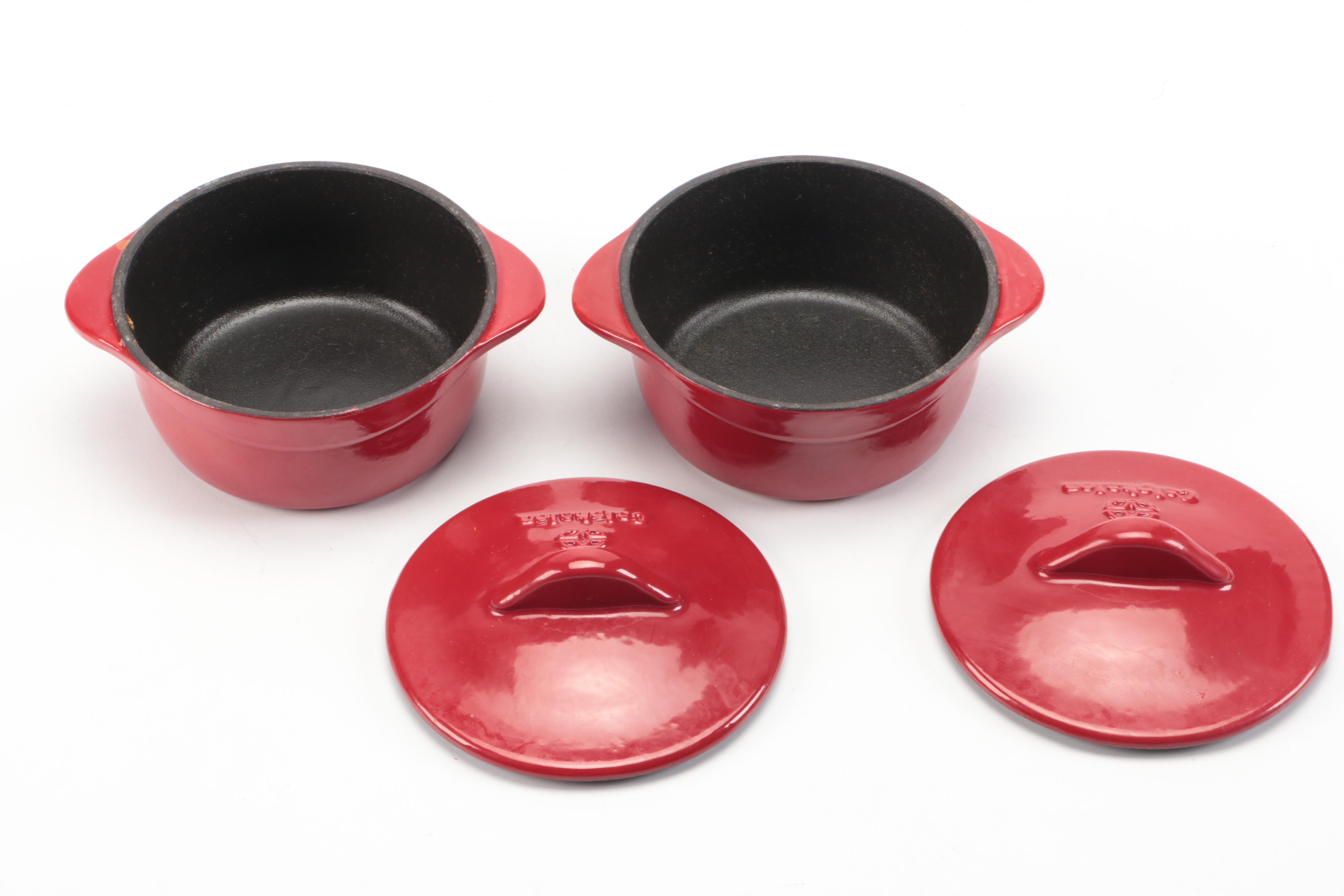 Calphalon Cast Iron Enamel Miniature Covered Ramekins