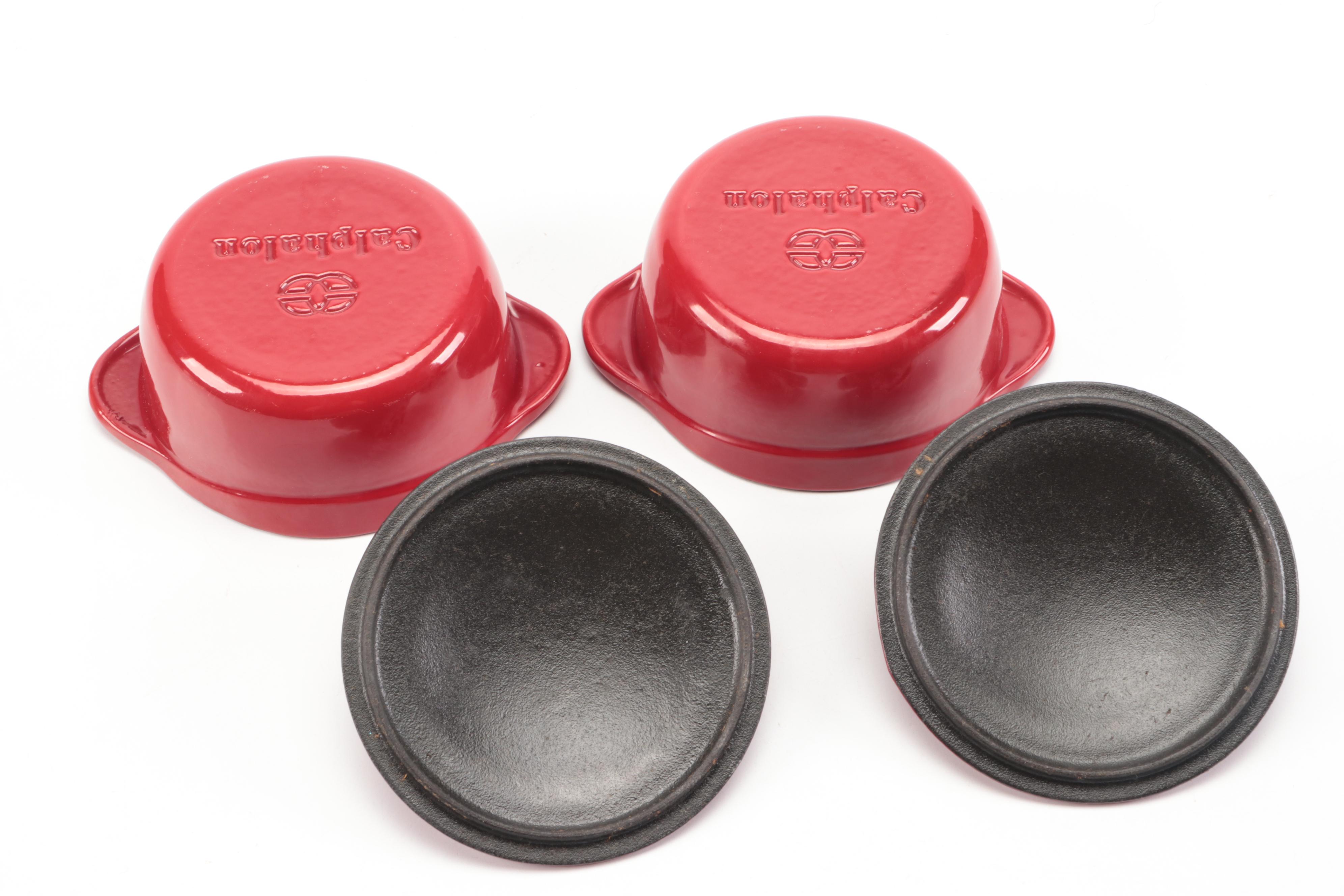 Calphalon Cast Iron Enamel Miniature Covered Ramekins