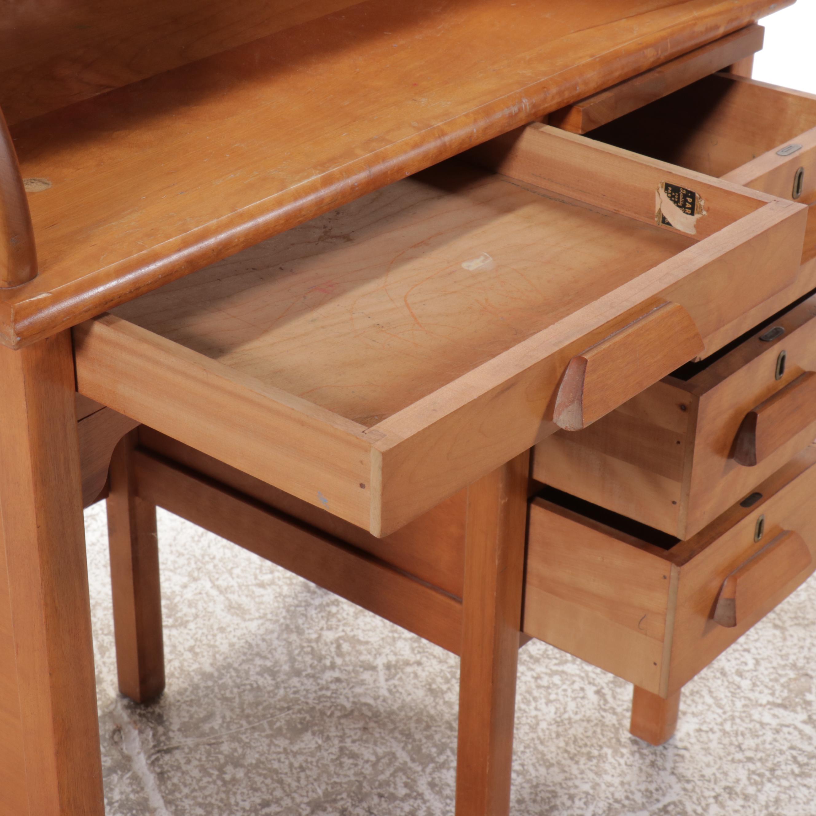 Traditional Style Children's Cherry Roll-Top Desk