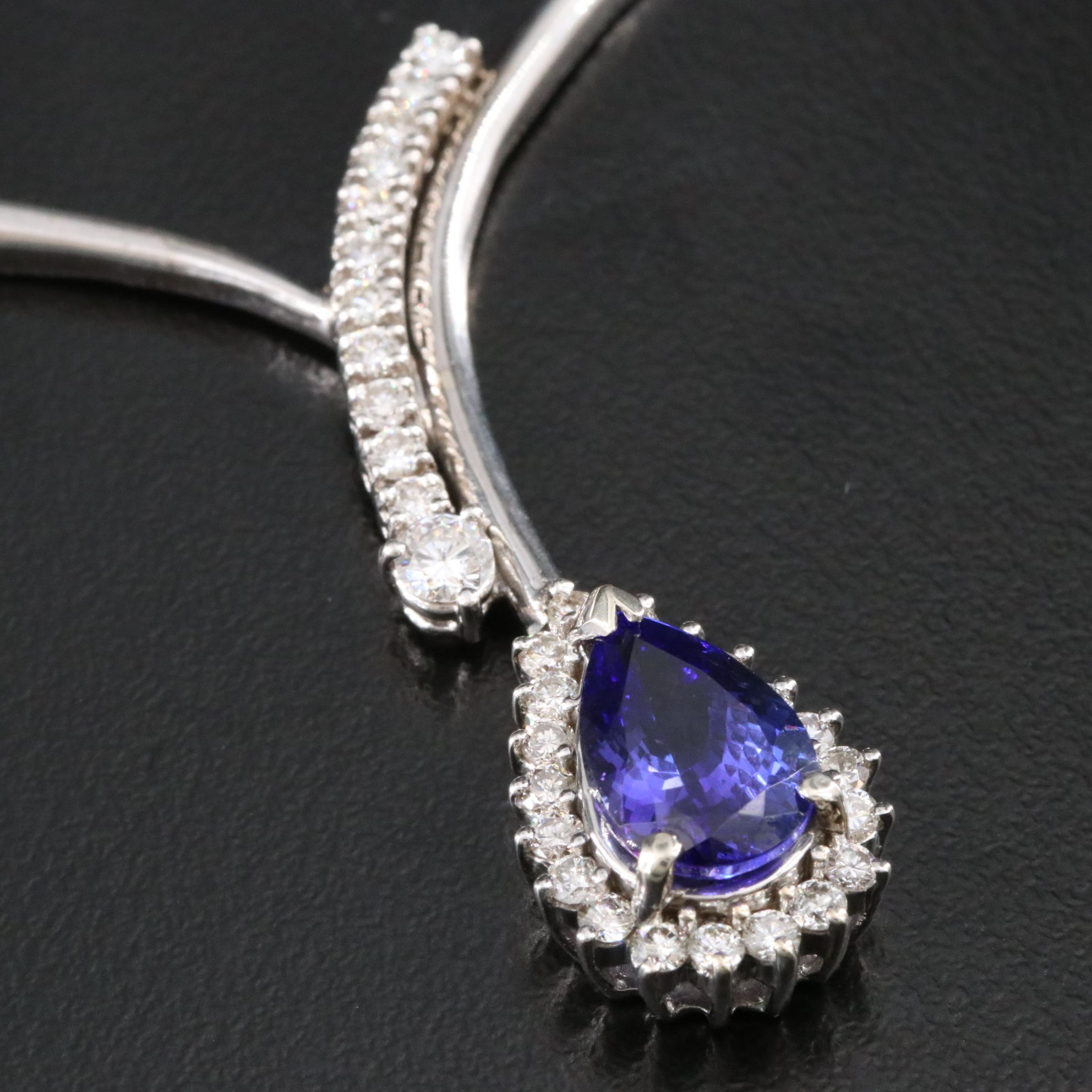 14K 3.50 CT Tanzanite and 1.10 CTW Diamond Segmented Necklace