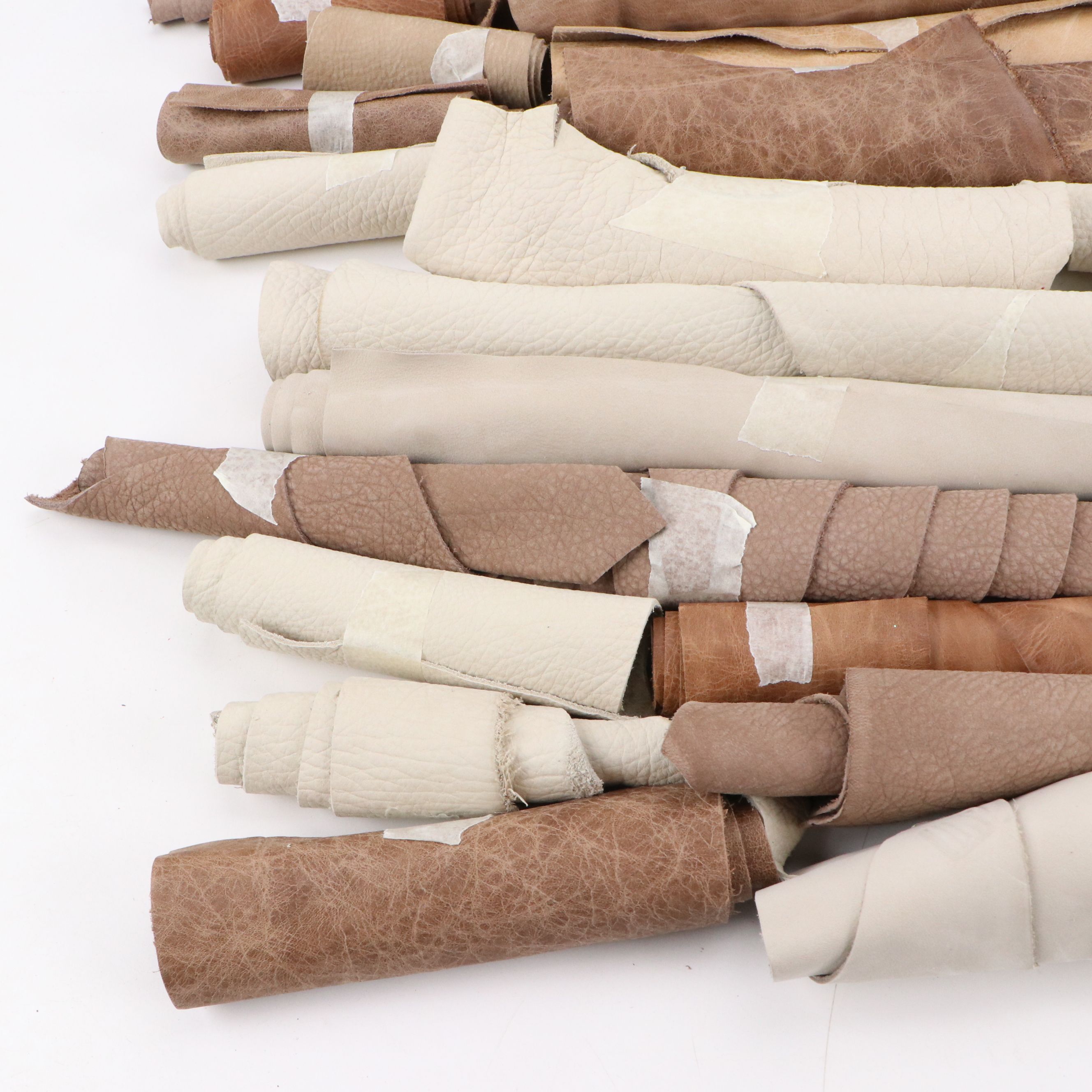 Neutral Toned Leather Scraps and Remnants
