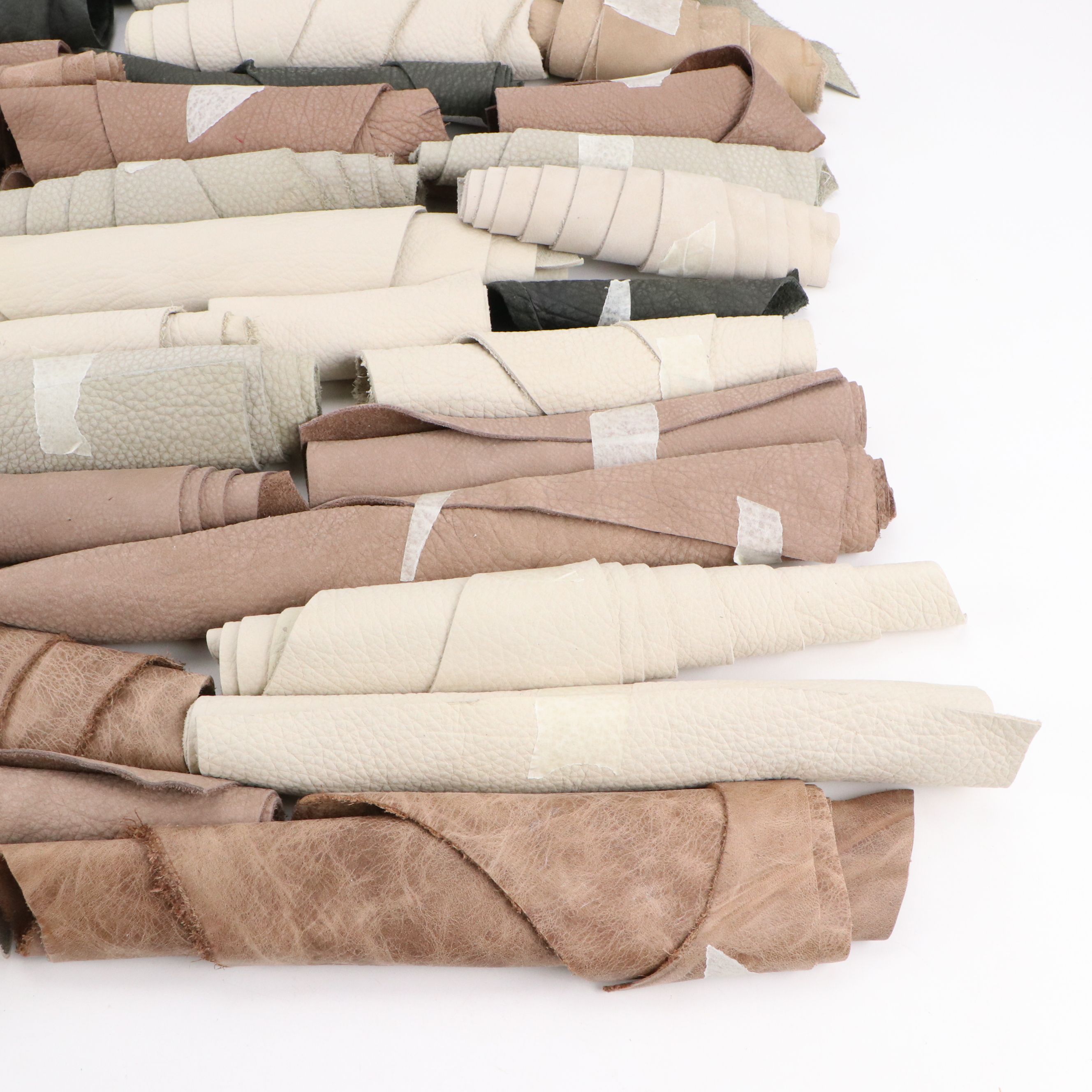Neutral Toned Leather Scraps and Remnants
