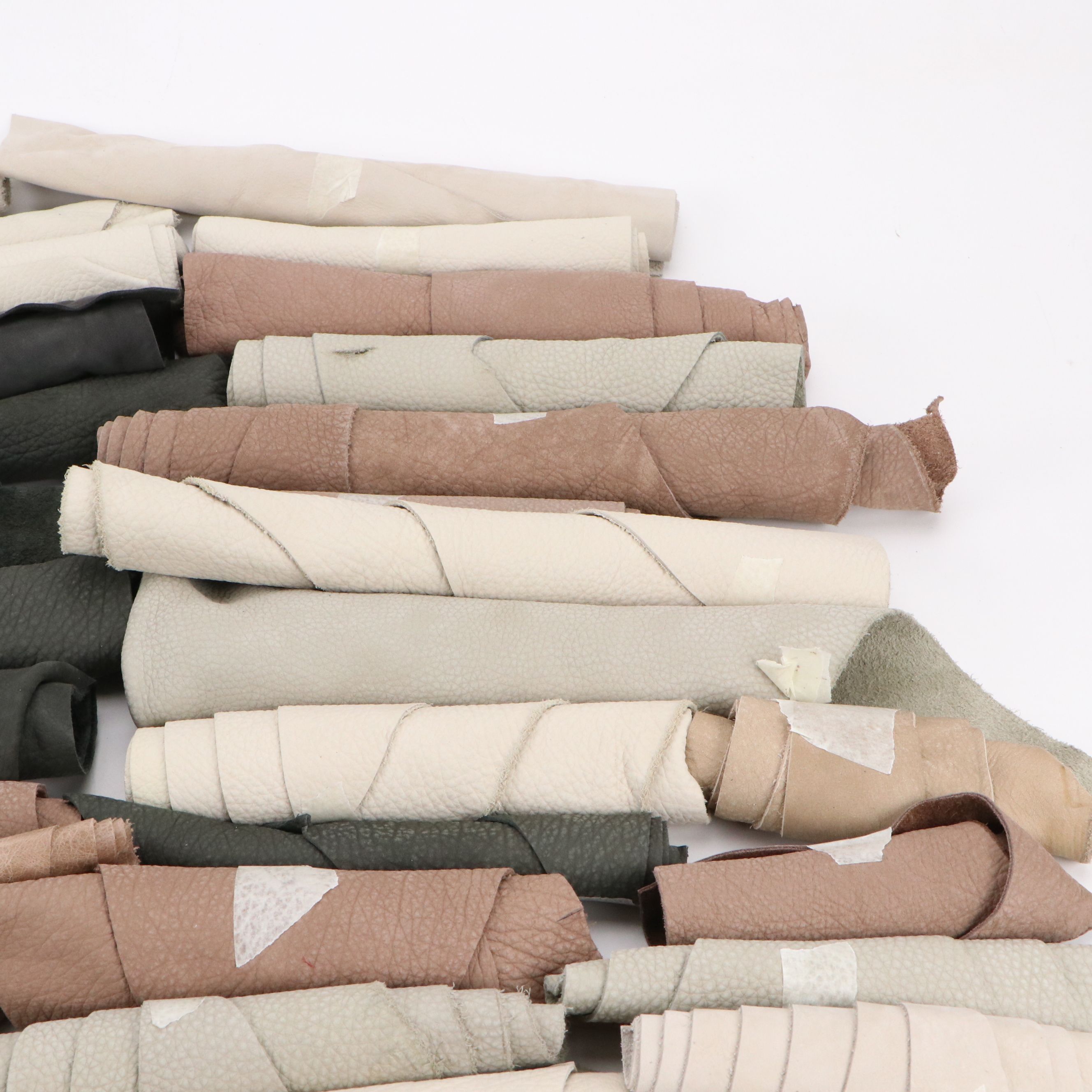 Neutral Toned Leather Scraps and Remnants