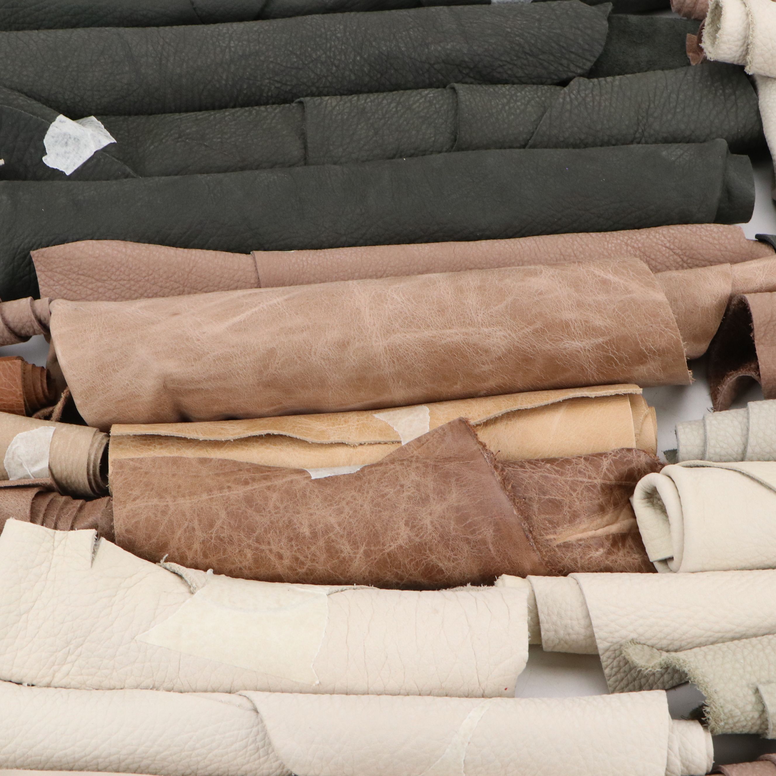Neutral Toned Leather Scraps and Remnants