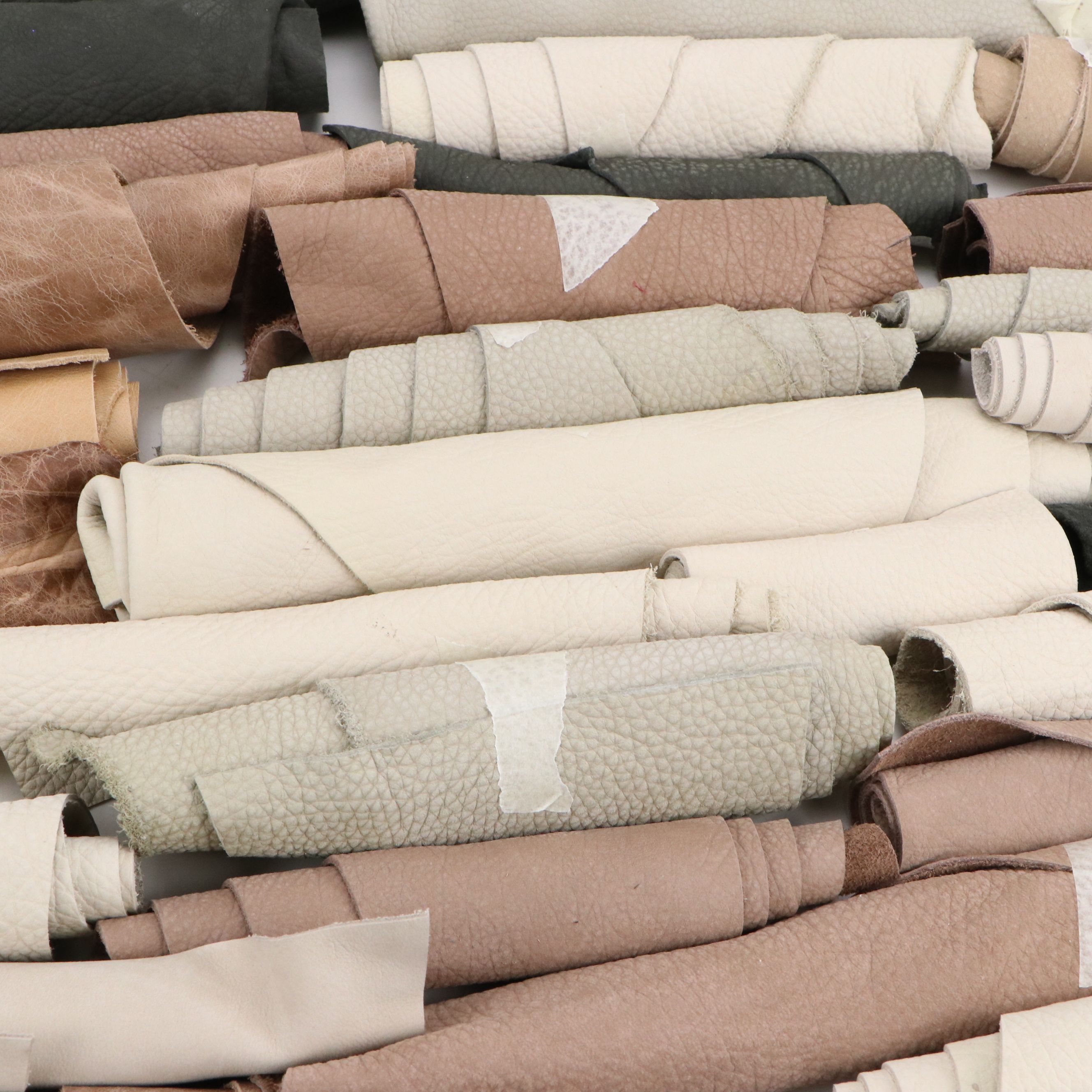 Neutral Toned Leather Scraps and Remnants